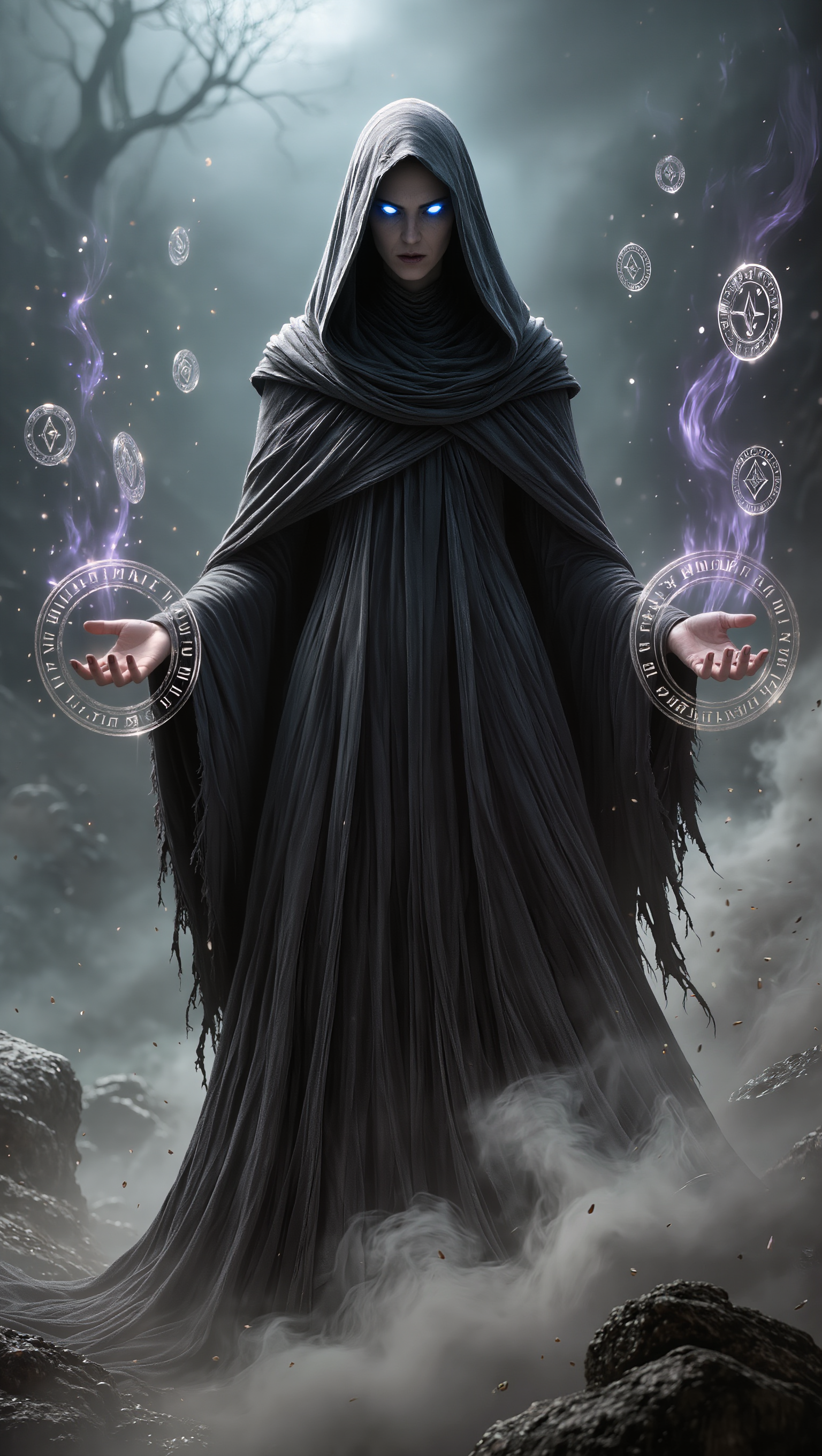 Dark Fantasy Sorceress - dark fantasy style AI image