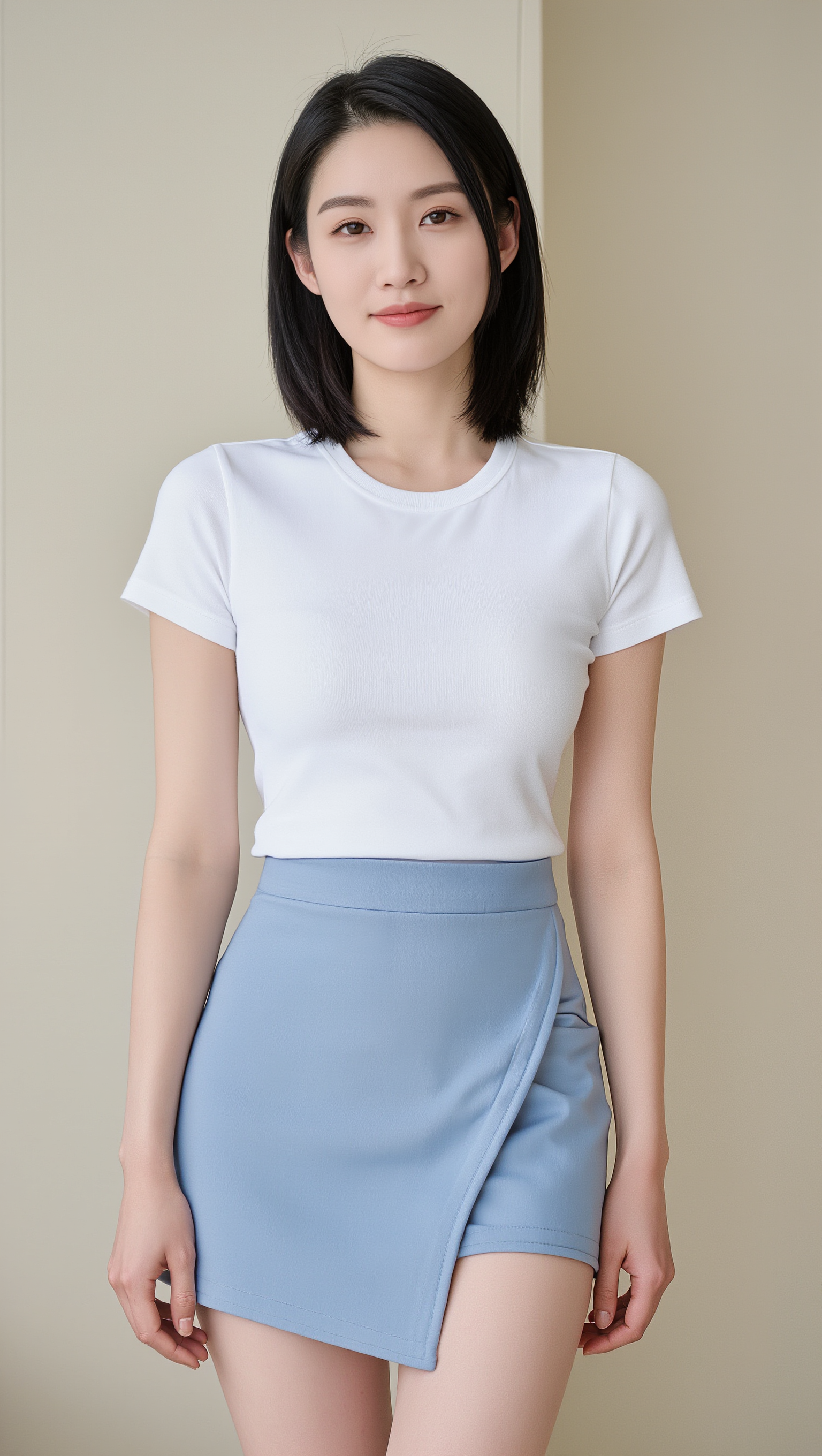 Kling AI work 318125229663773 - mini skirt bent over AI image