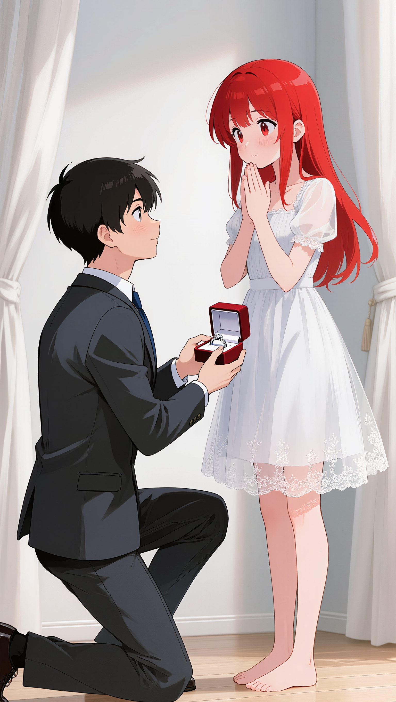 Kling AI work 297689362612191 - red haired anime characters female AI image