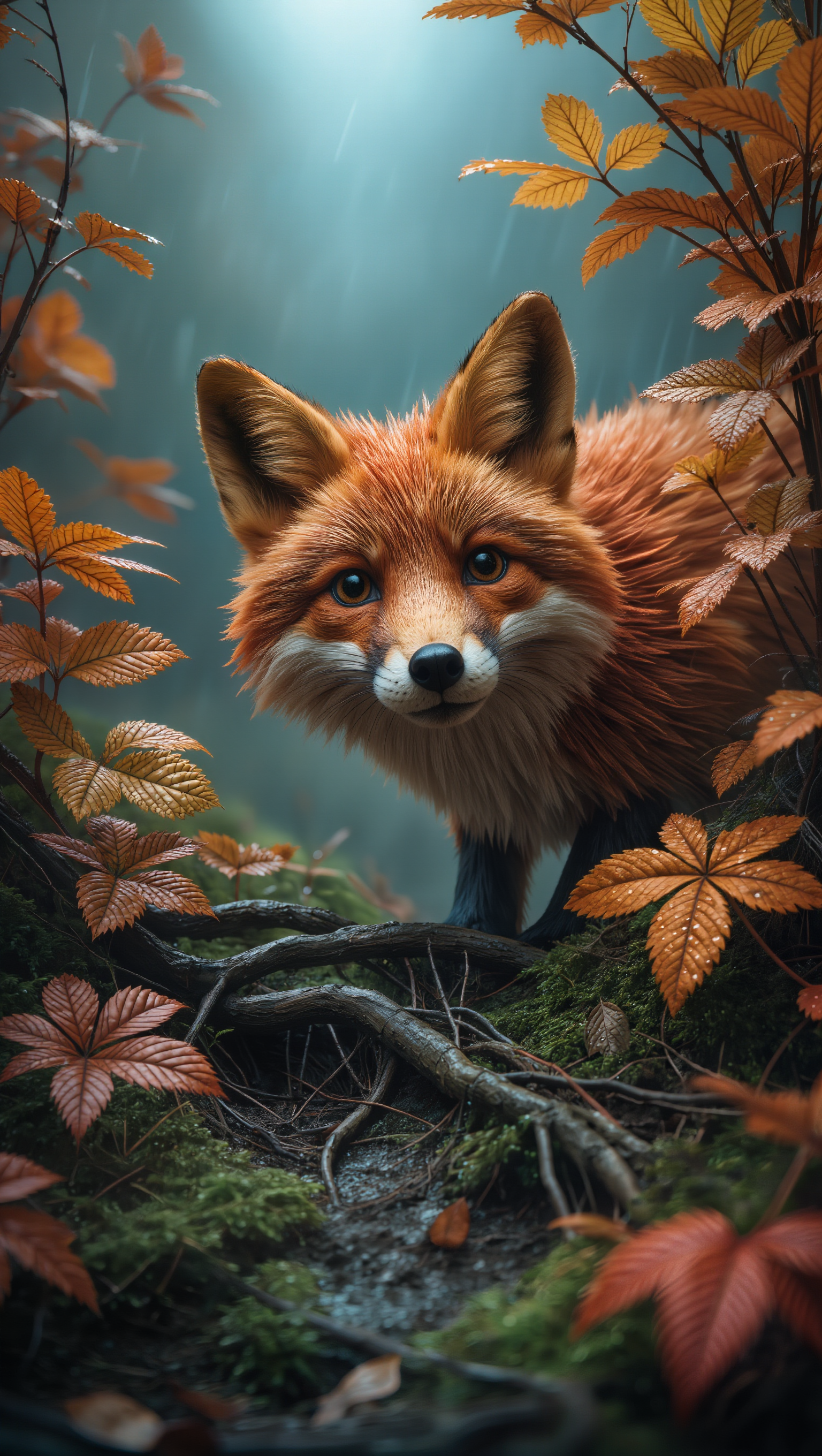 pop art style fox wallpaper - model wallpaper AI image