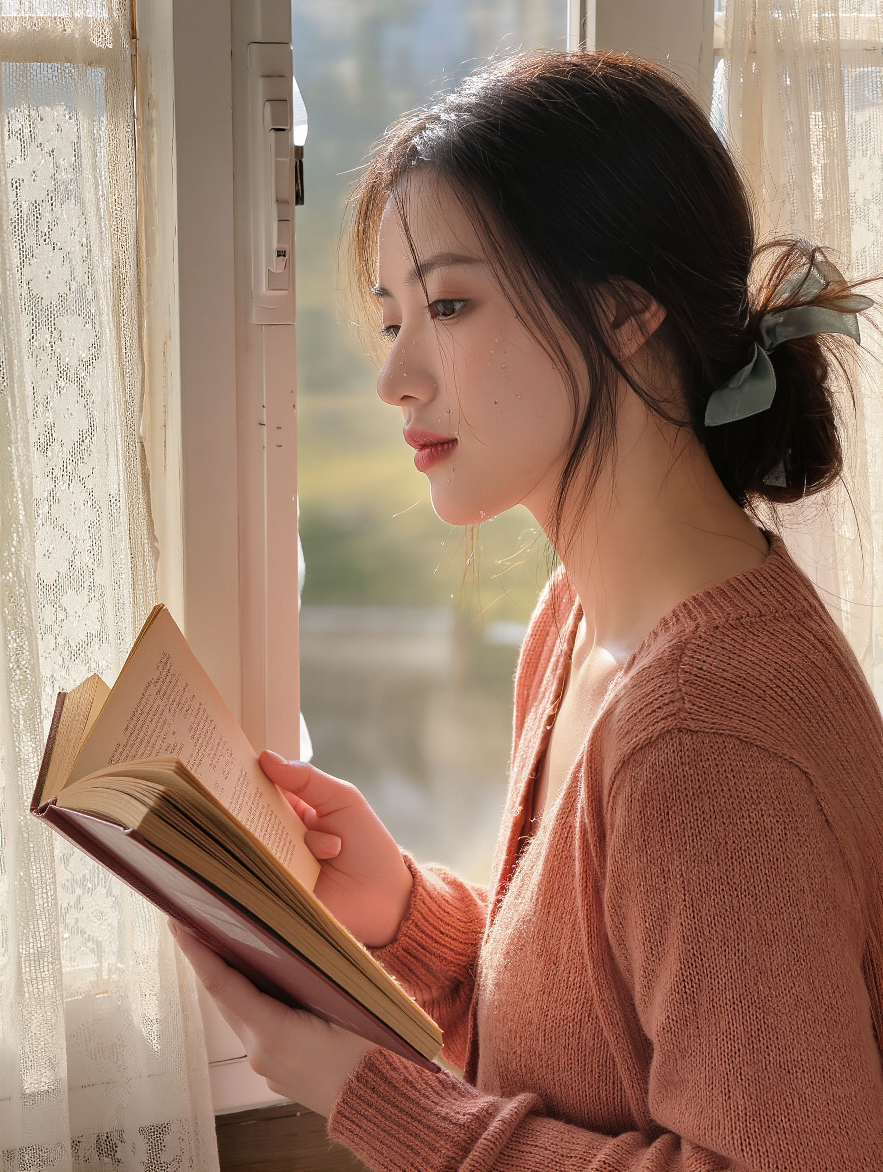 Kling AI work 312030821668872 - curtain bangs long hair with layers AI image