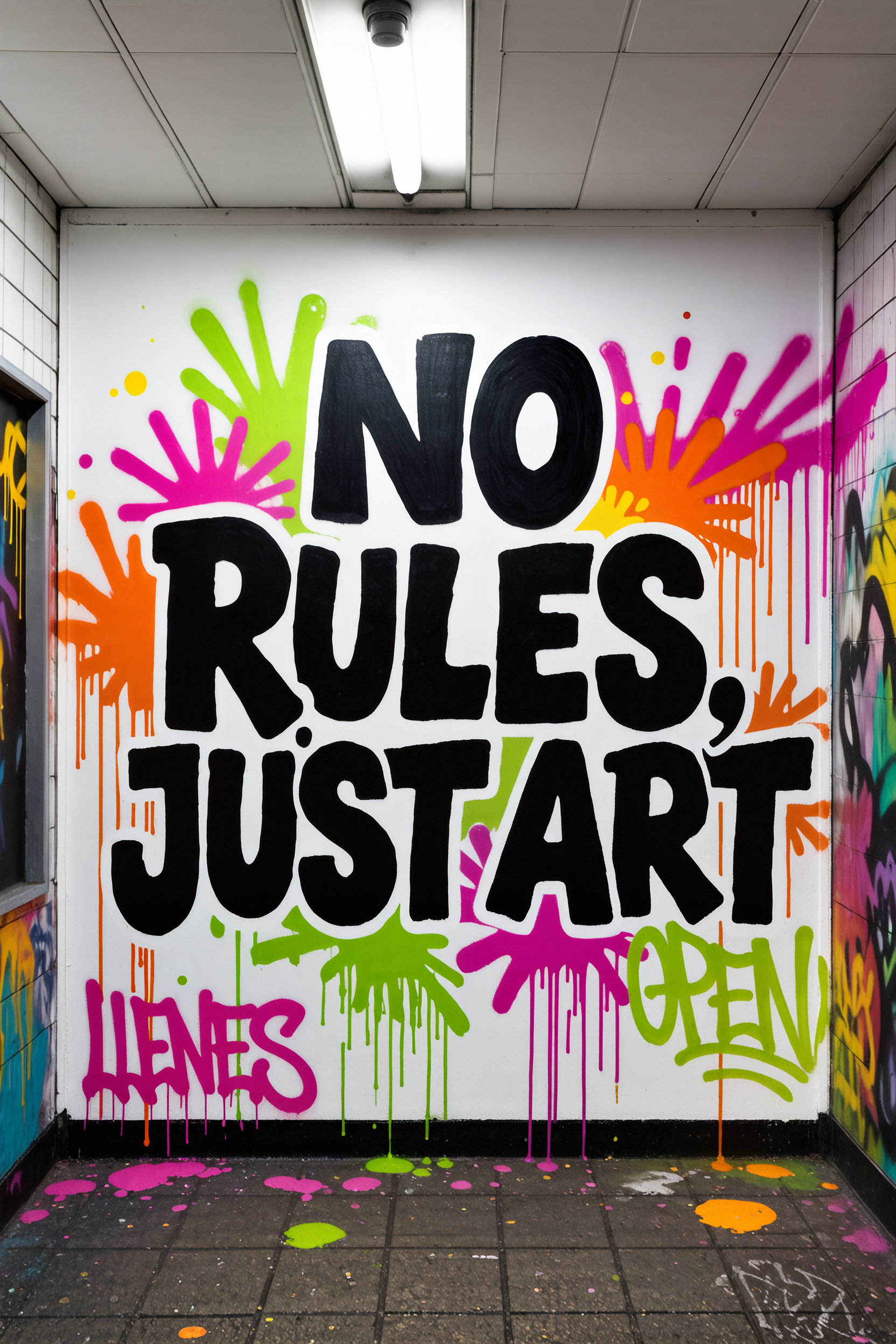 No Rules Graffiti Mural - graffiti a AI image