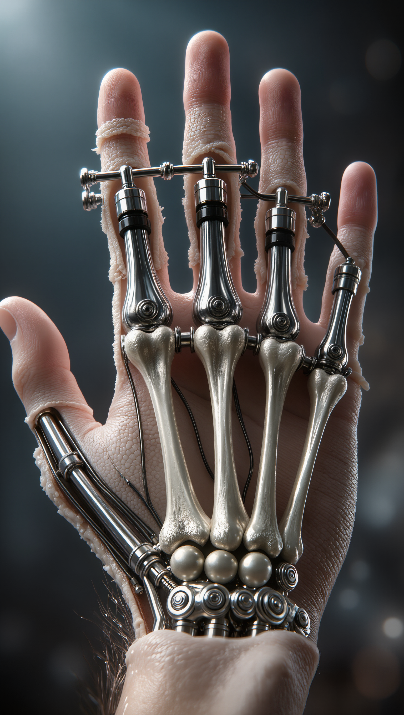 cyber hands - hexagonal lighting AI image