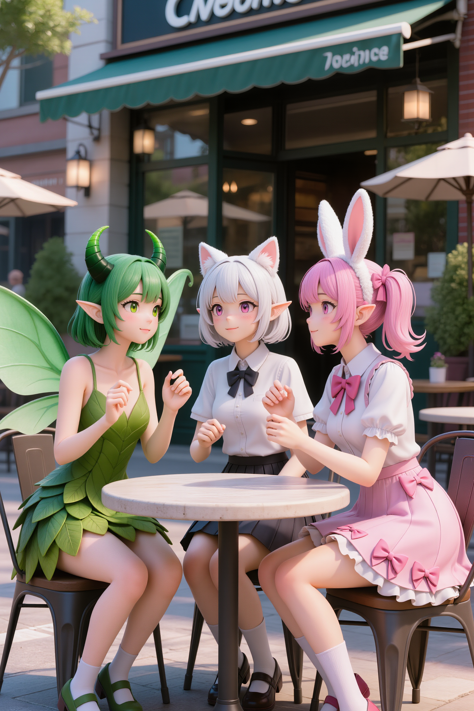 Wenda and friends 3 - short bangs short hair AI image