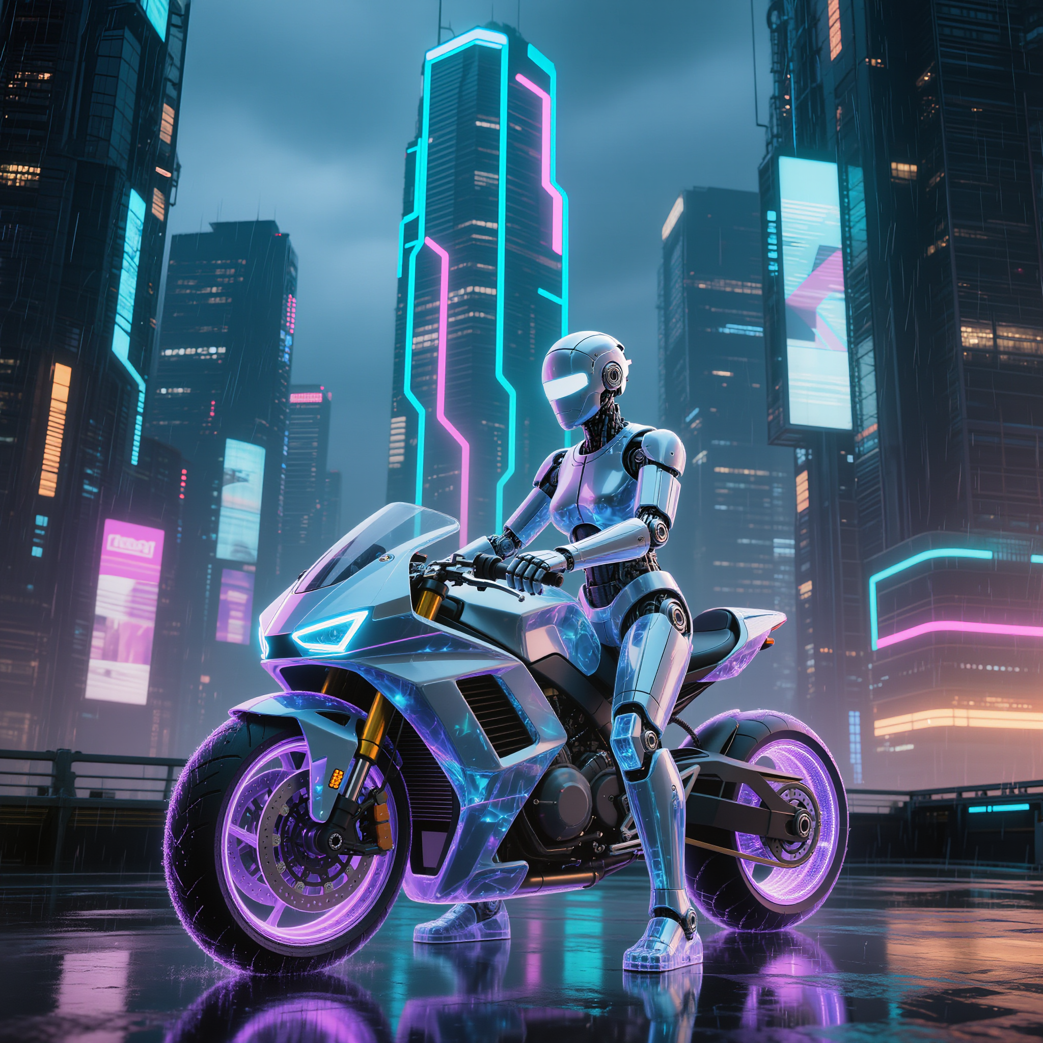 A futuristic cityscape - futuristic style AI image