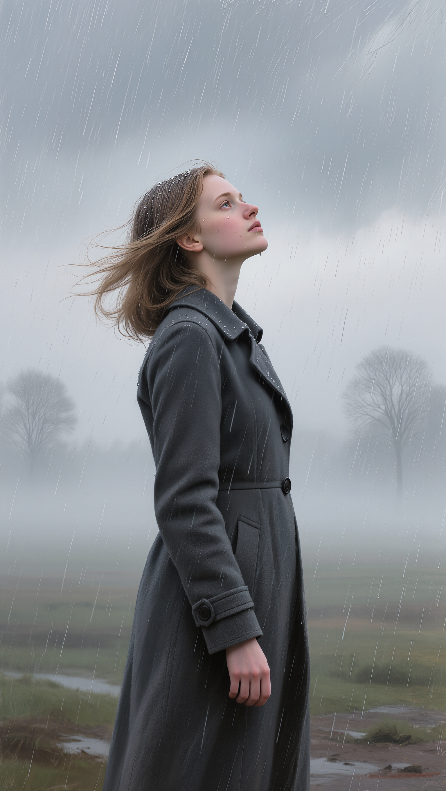 European woman - woman field painting AI image