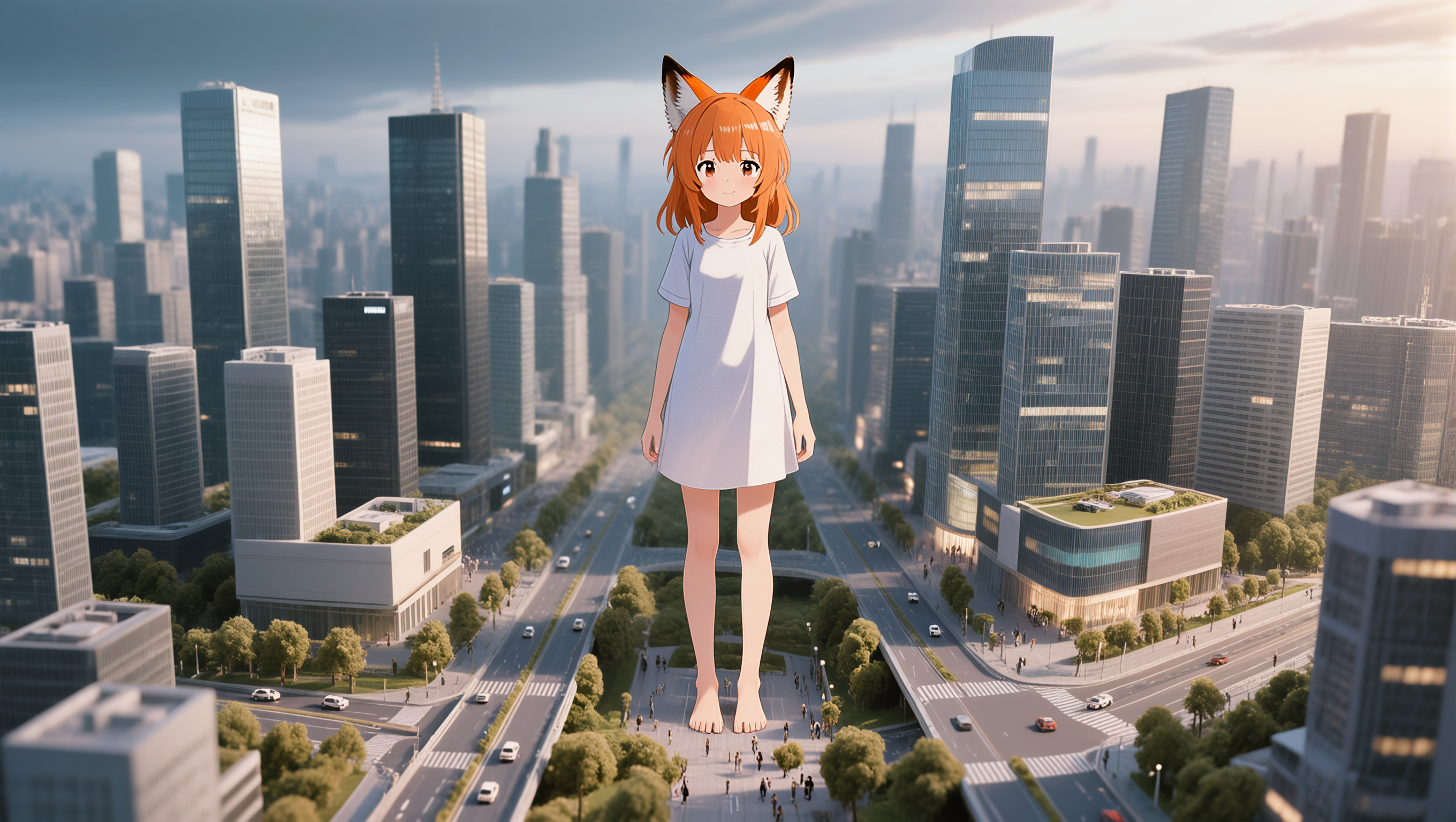 Giantess Fox girl - giantess raven AI image