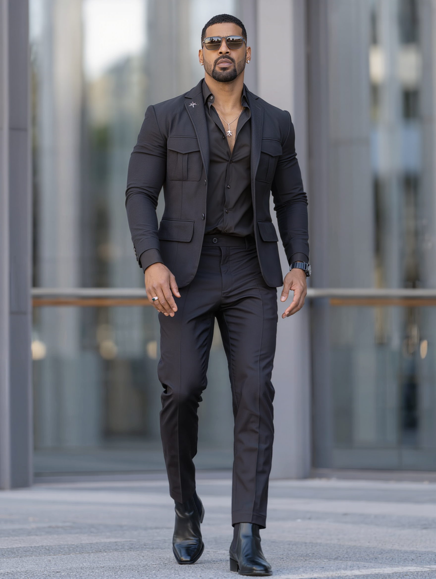 DIKAN — "THE TITAN" - low taper fade black male short hair AI image