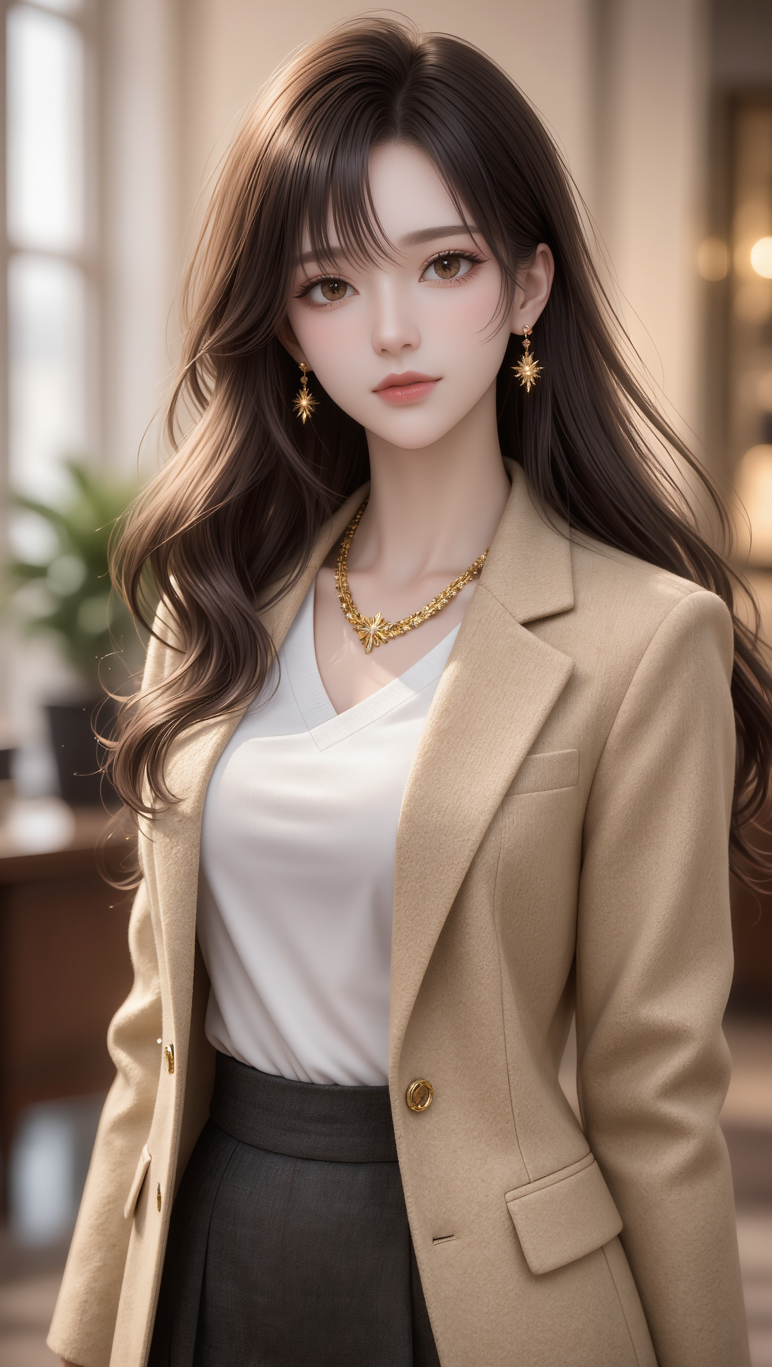 Kling AI work 310412650611535 - dark chestnut brown hair color AI image