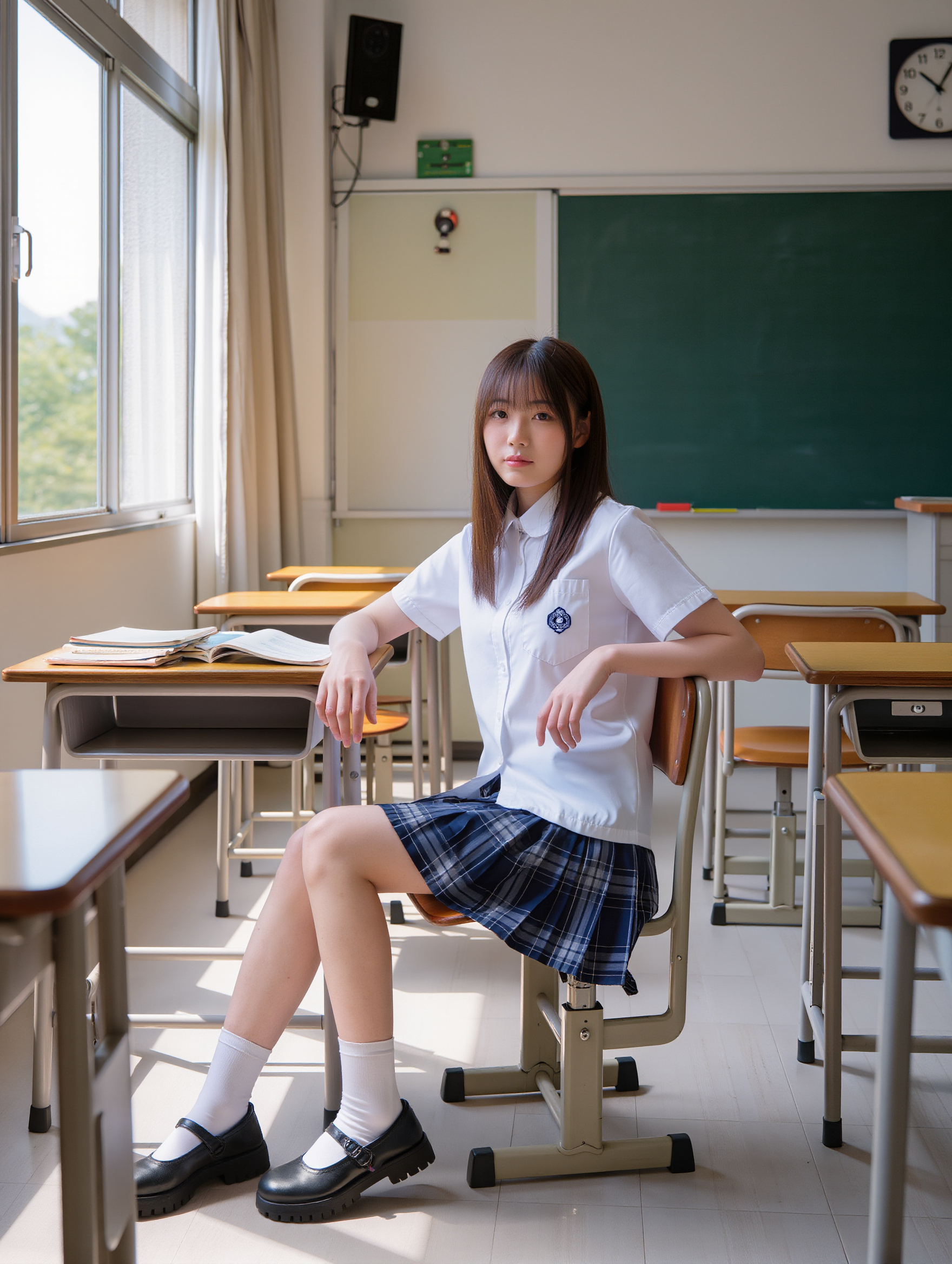 Kling AI work 317387288524995 - school girl pose anime AI image