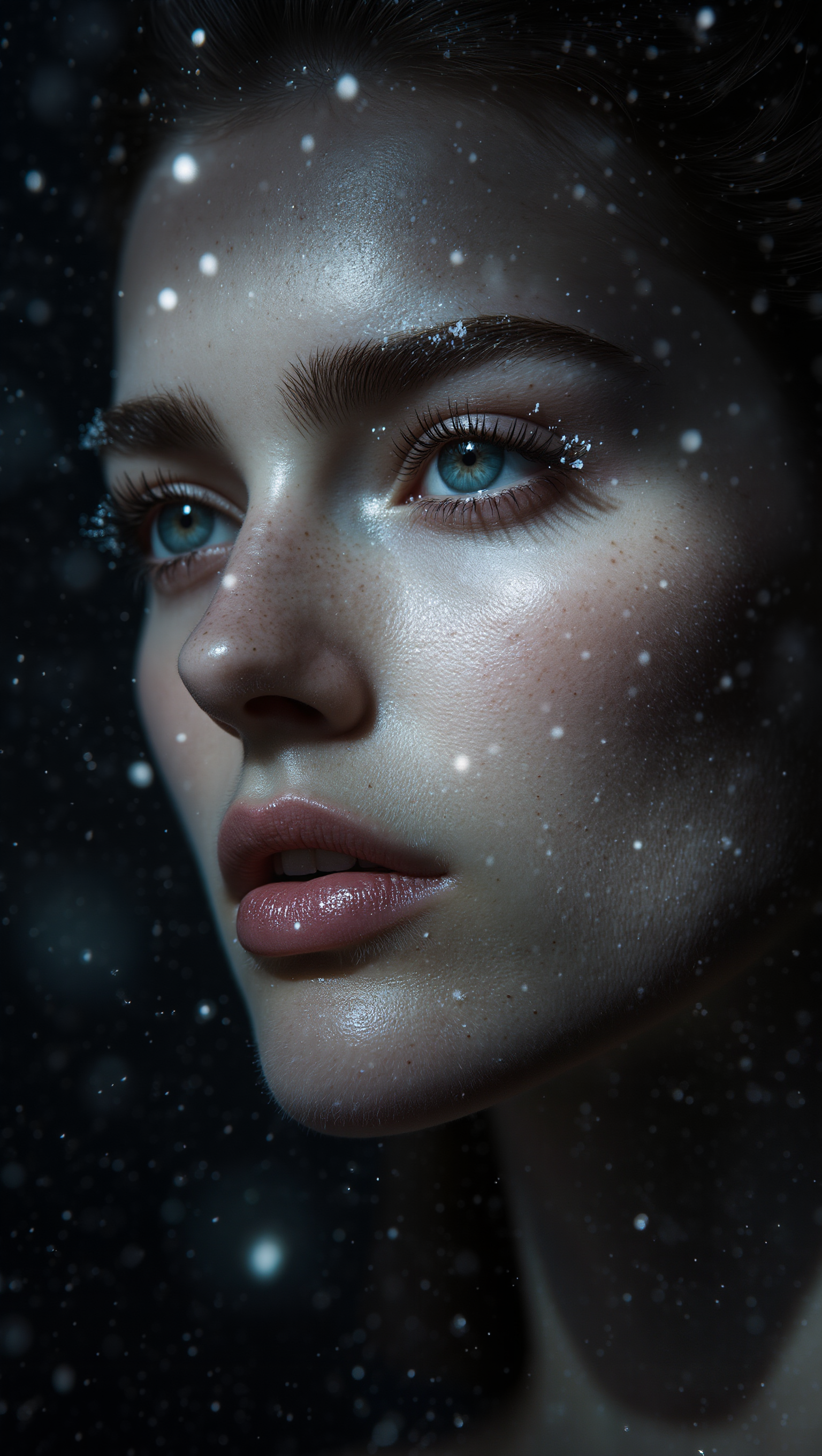 winter portrait - portrait banner design AI image