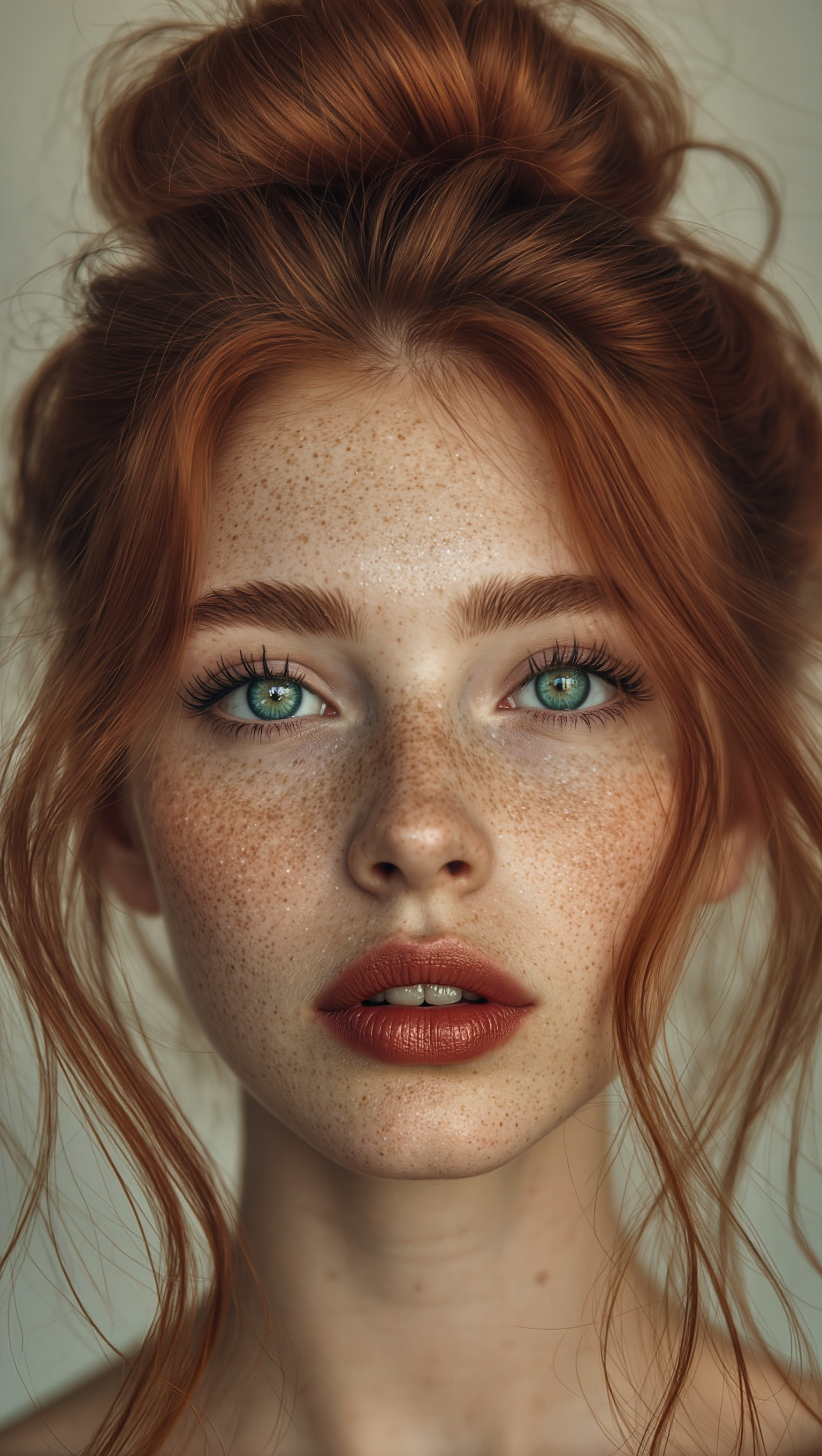 Kling AI work 306670978617511 - red haired anime characters female AI image