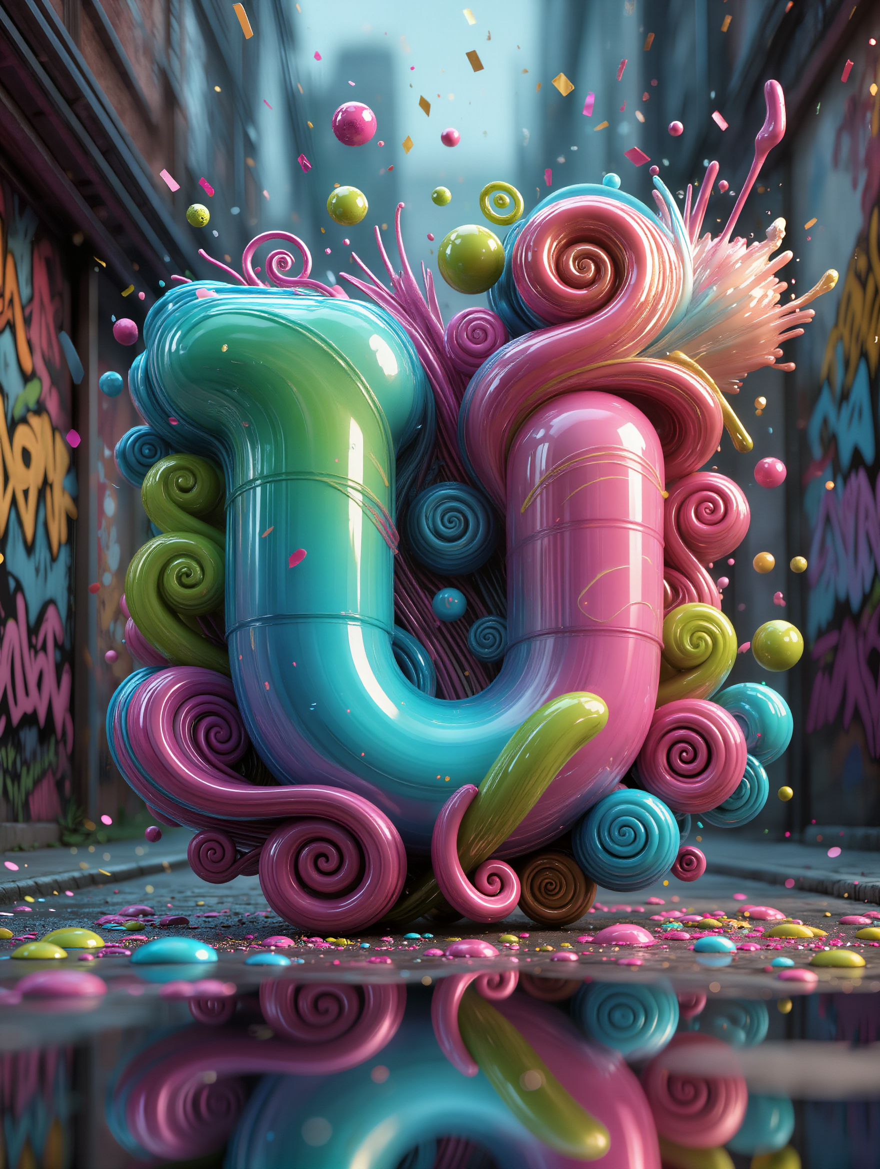 Kling AI work 316776687665298 - create graffiti text AI image