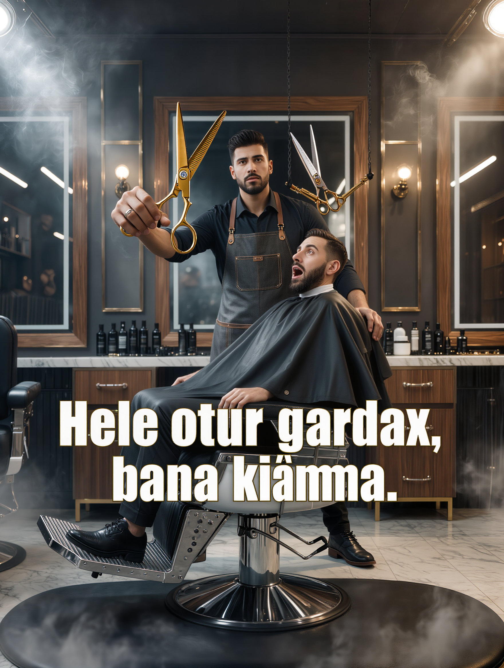 Kling AI work 315854215614497 - create barbershop AI image