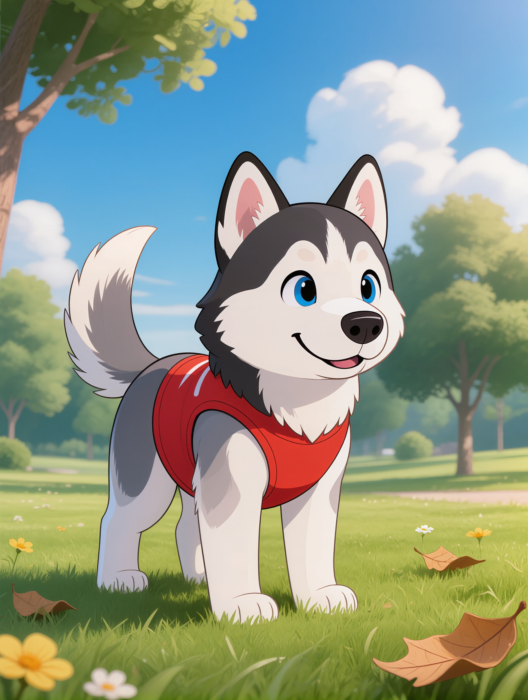 El husky emocionado - el montage AI image