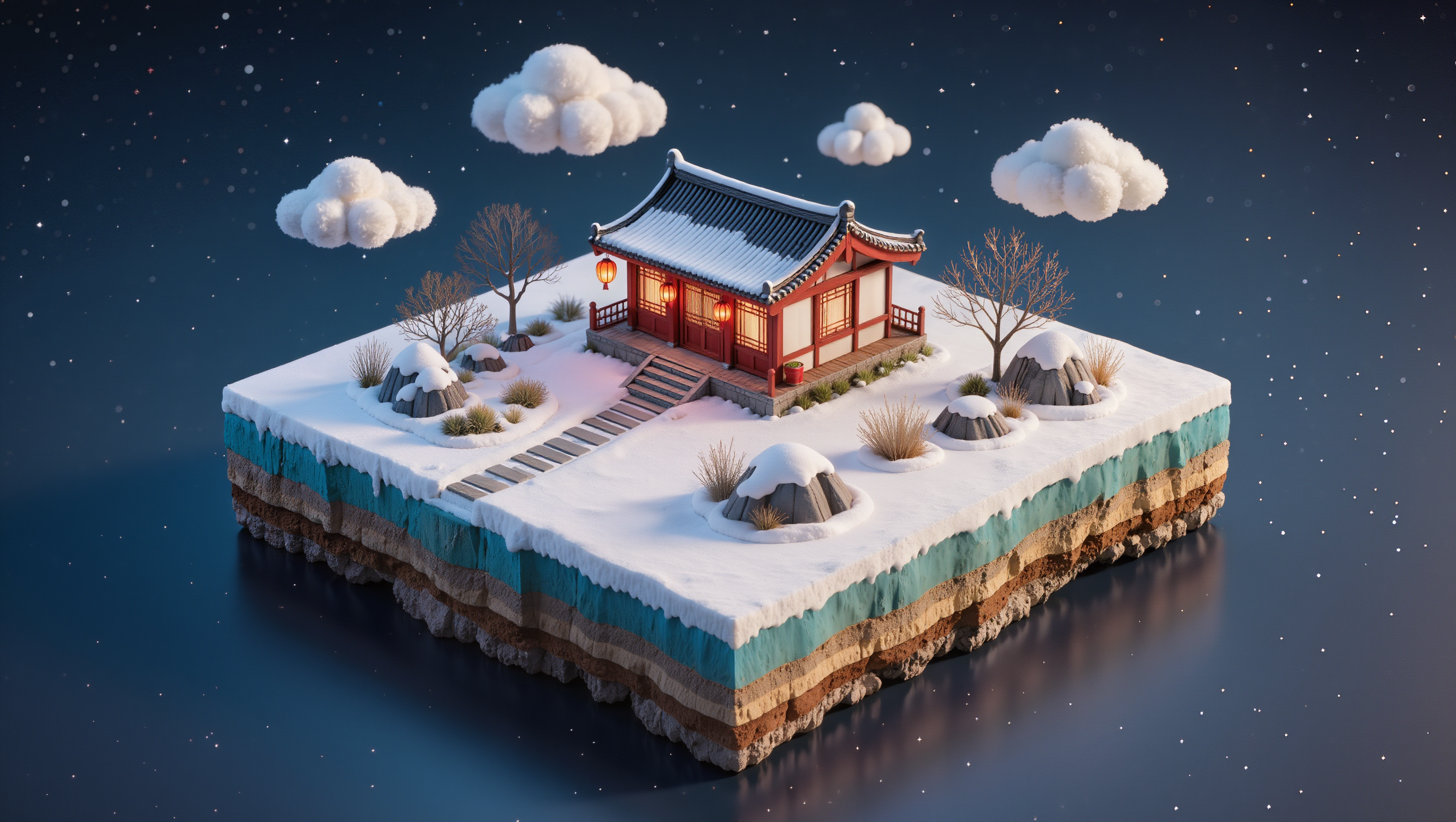 New Years House - house wallpaper AI image