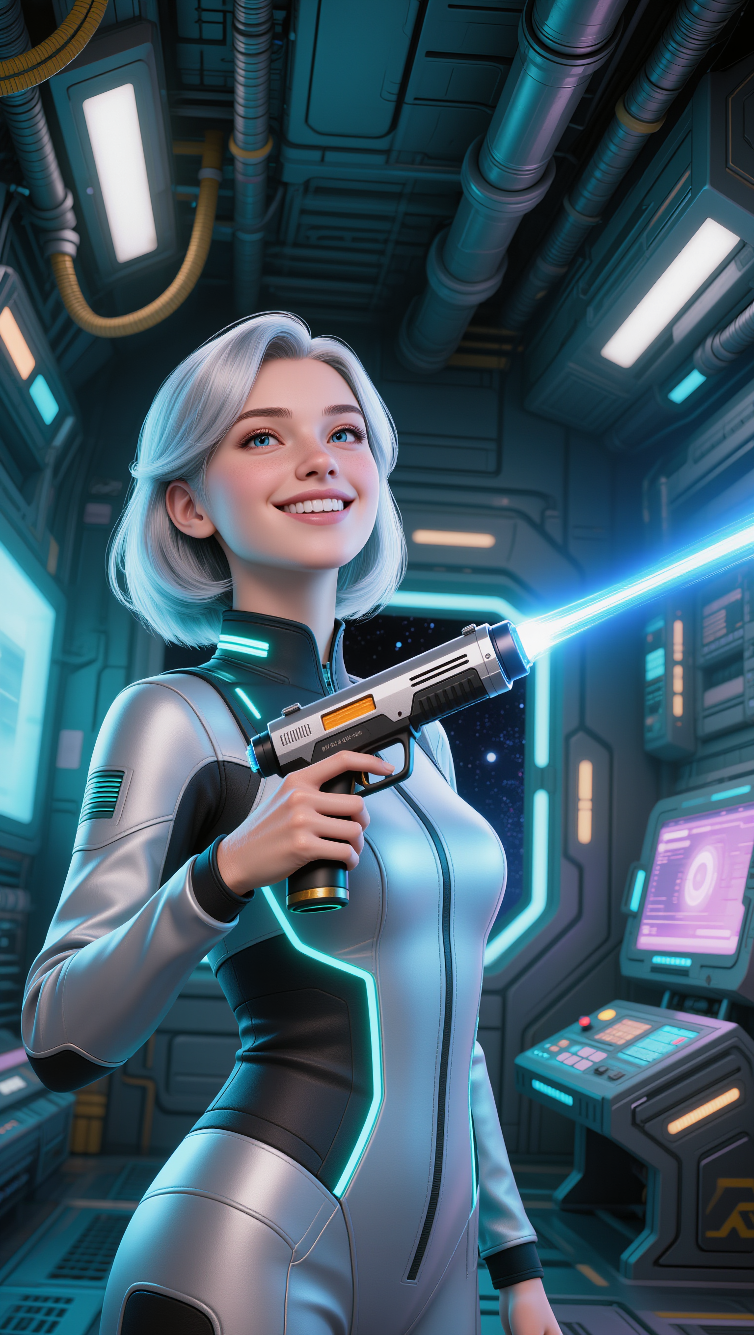 A woman with a weapon  - woman try on AI image