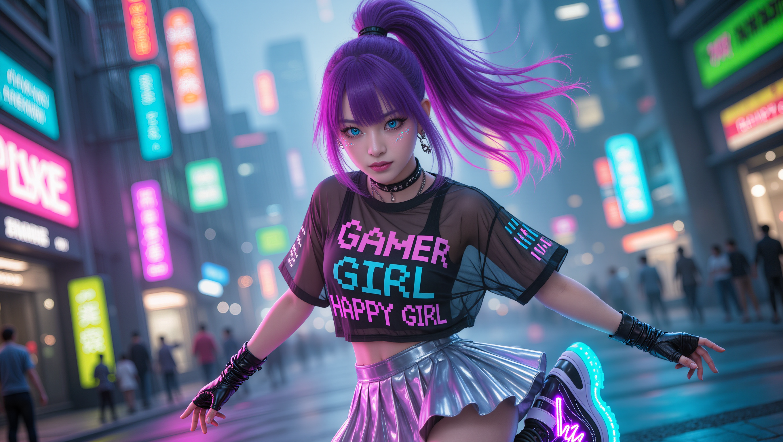 Julia, the Gamer Girl - gamer profile pic AI image