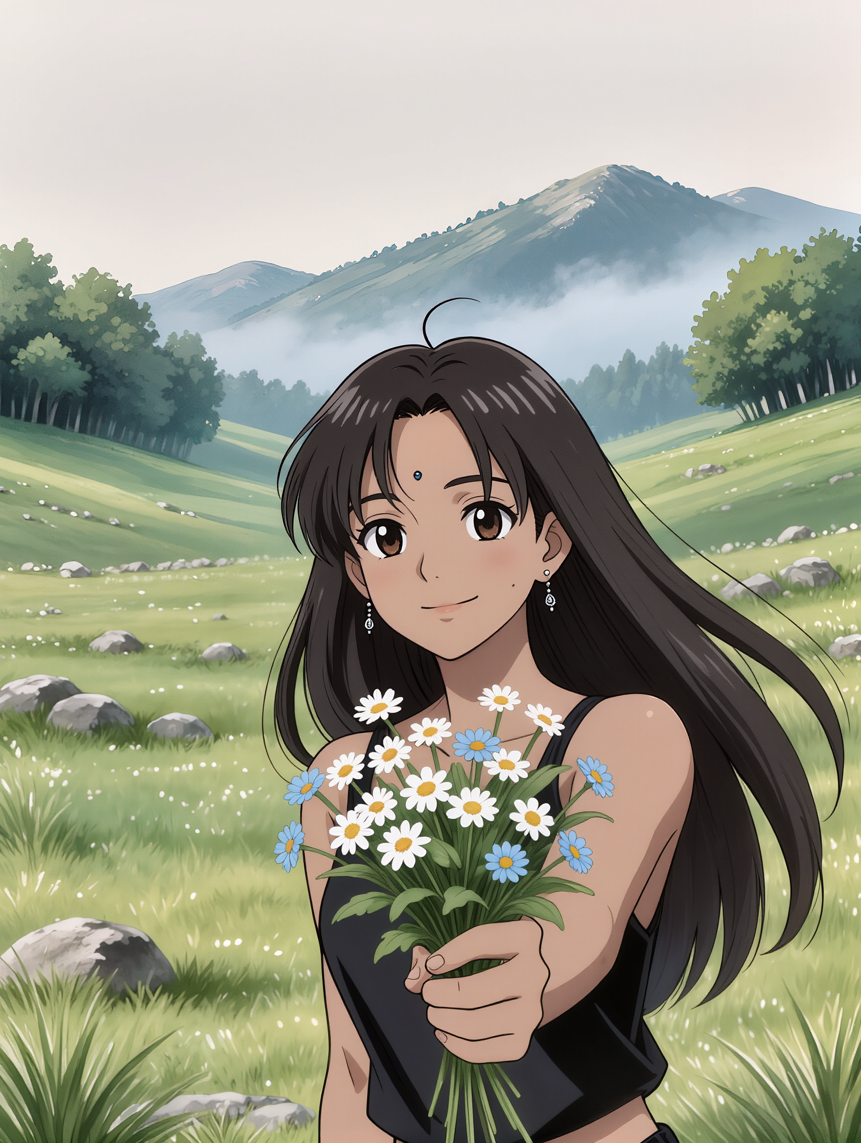random indian beauty in 🏔️😍 - anime indian characters AI image