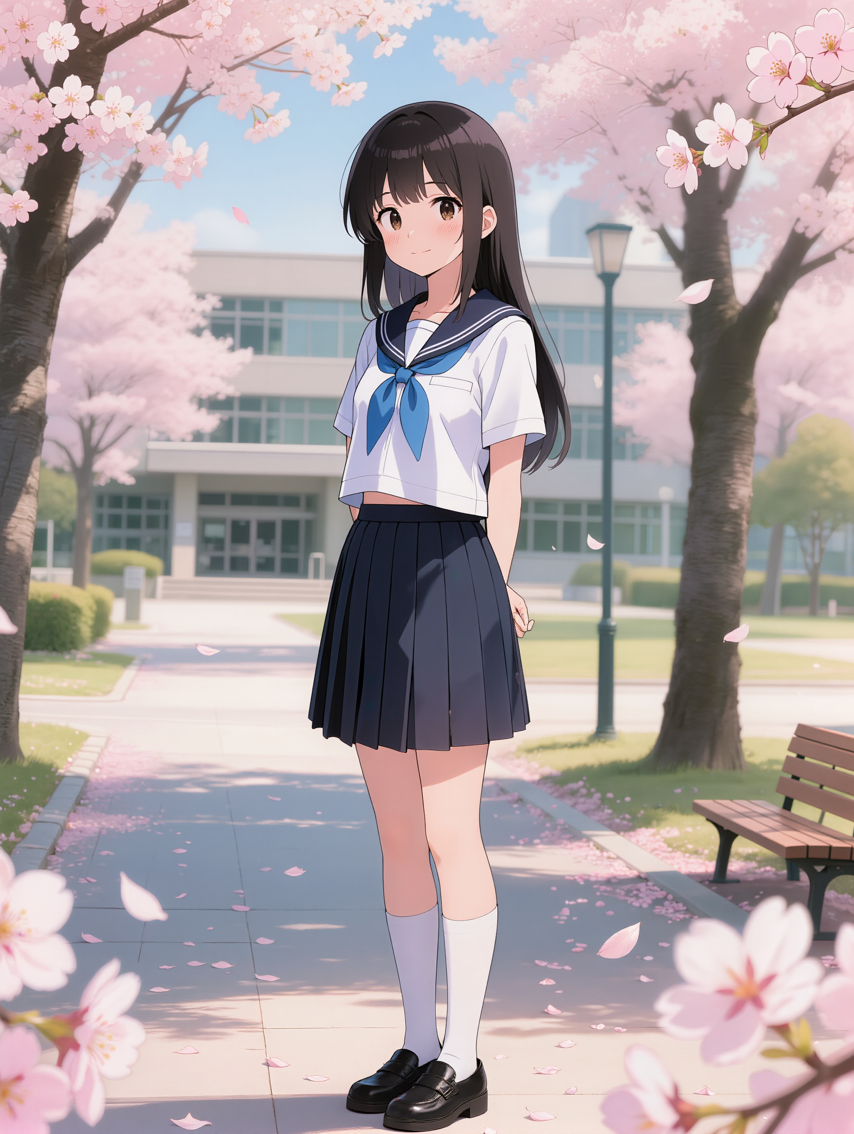 Kling AI work 307957196500933 - school girl pose anime AI image