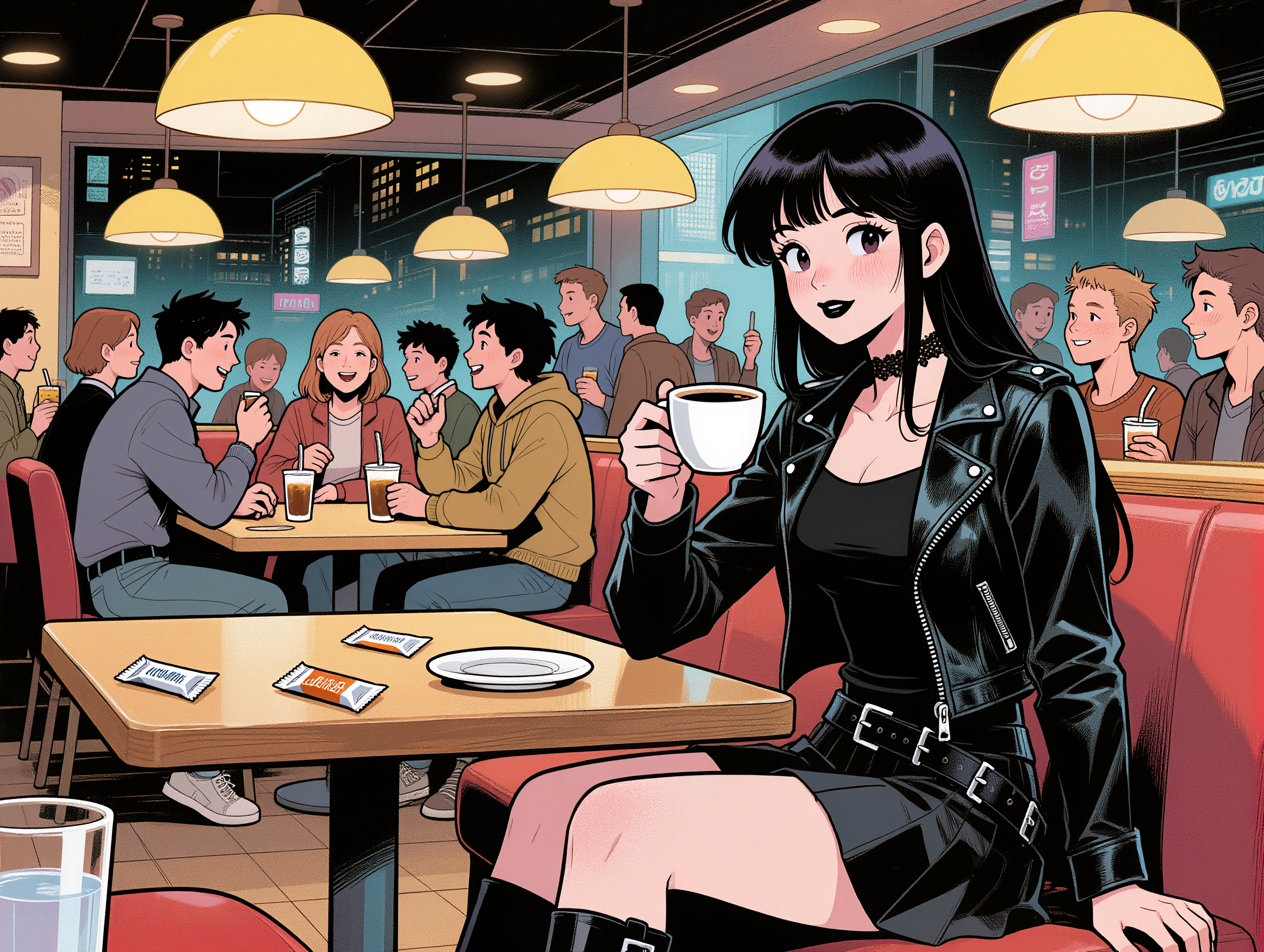 Kling AI work 292703420660386 - cafe style AI image