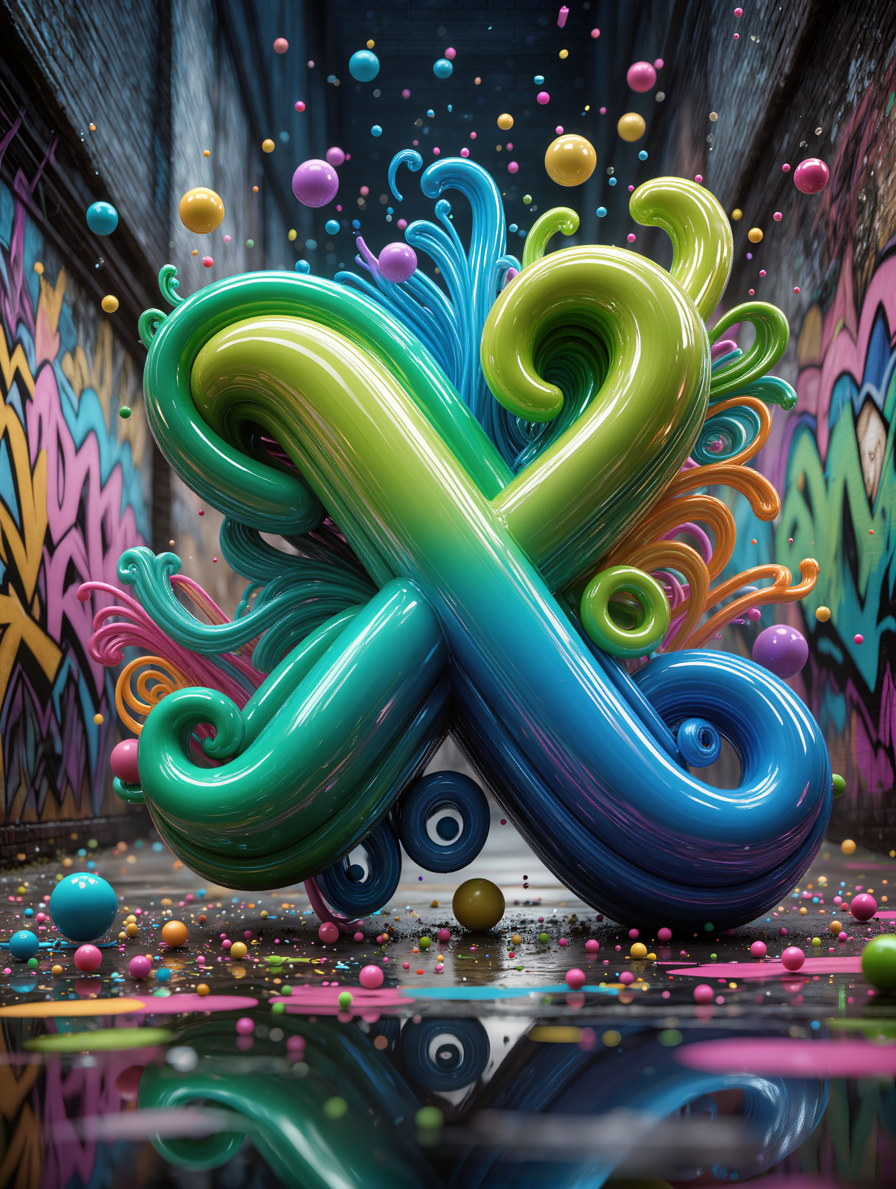Kling AI work 316776905666334 - create graffiti text AI image