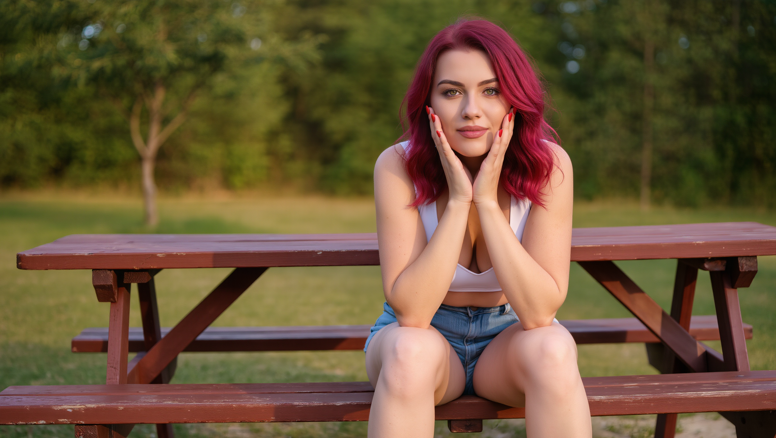 AUBURN - dark auburn hair color highlights AI image