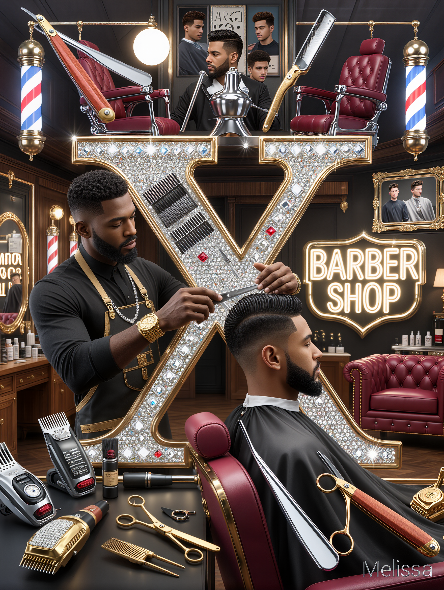 Kling AI work 312227449666431 - haircut art AI image