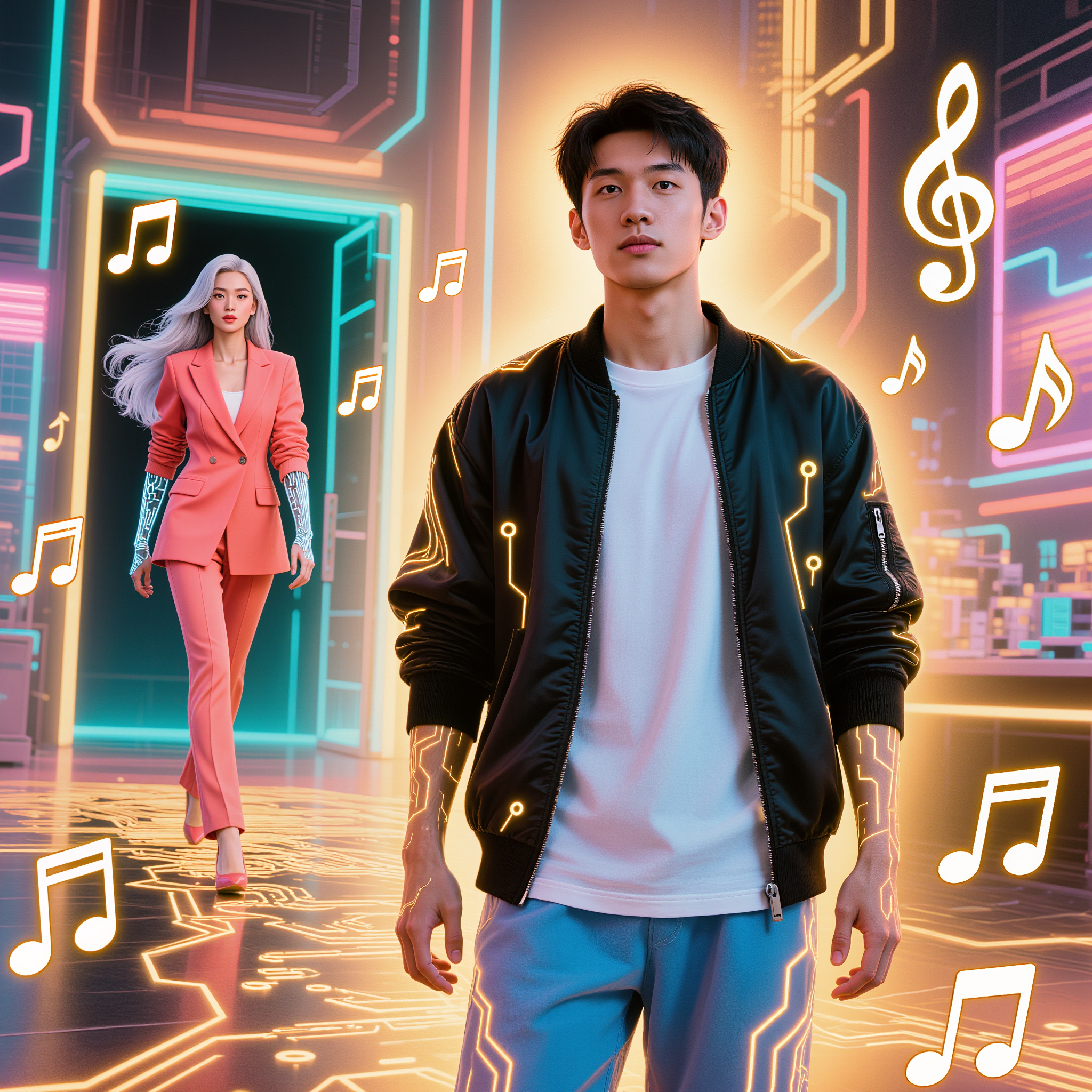 Kling AI work 308946562520700 - city album cover AI image