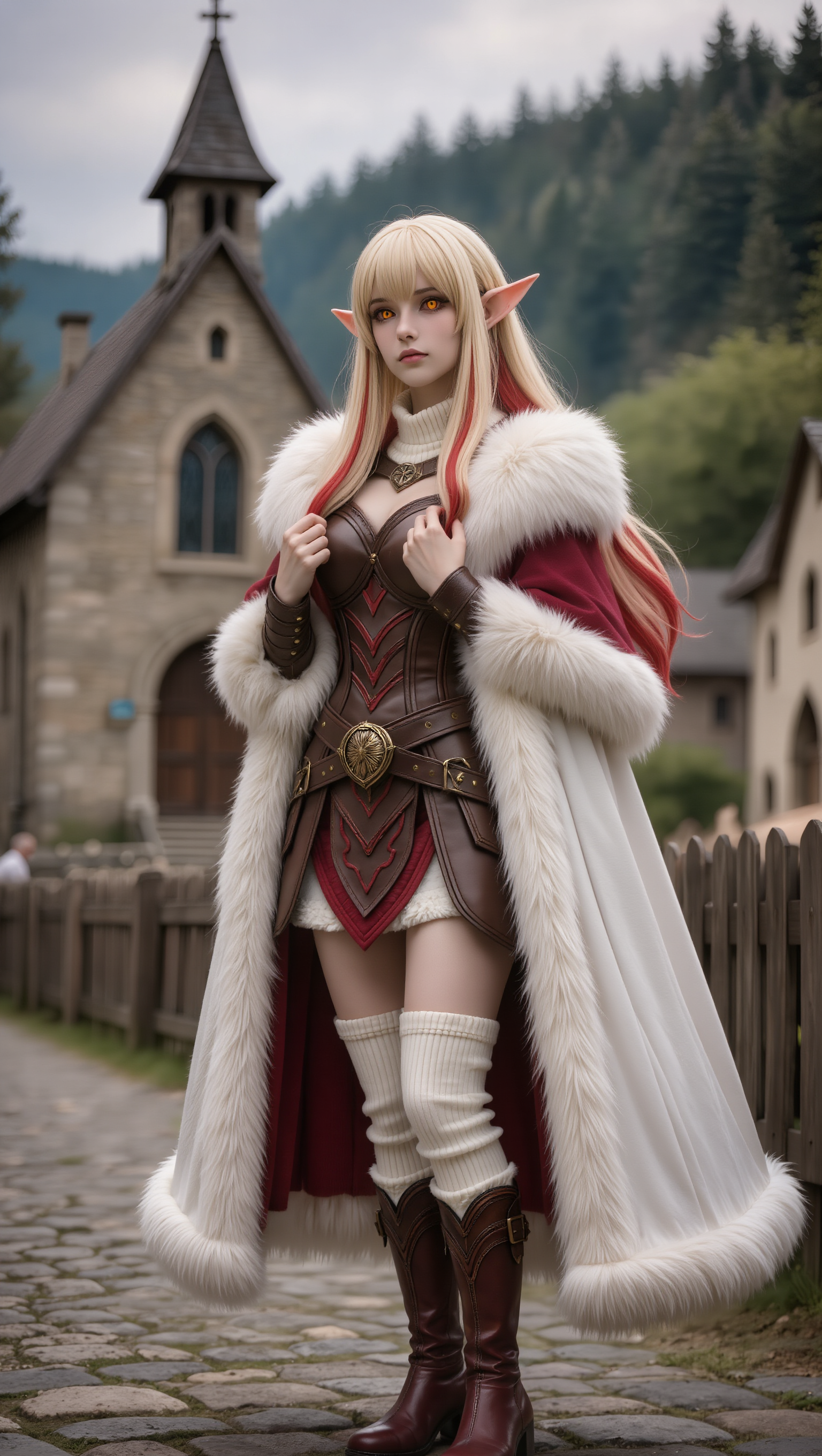 elf female in D&D - tapered black female fade haircut designs AI image