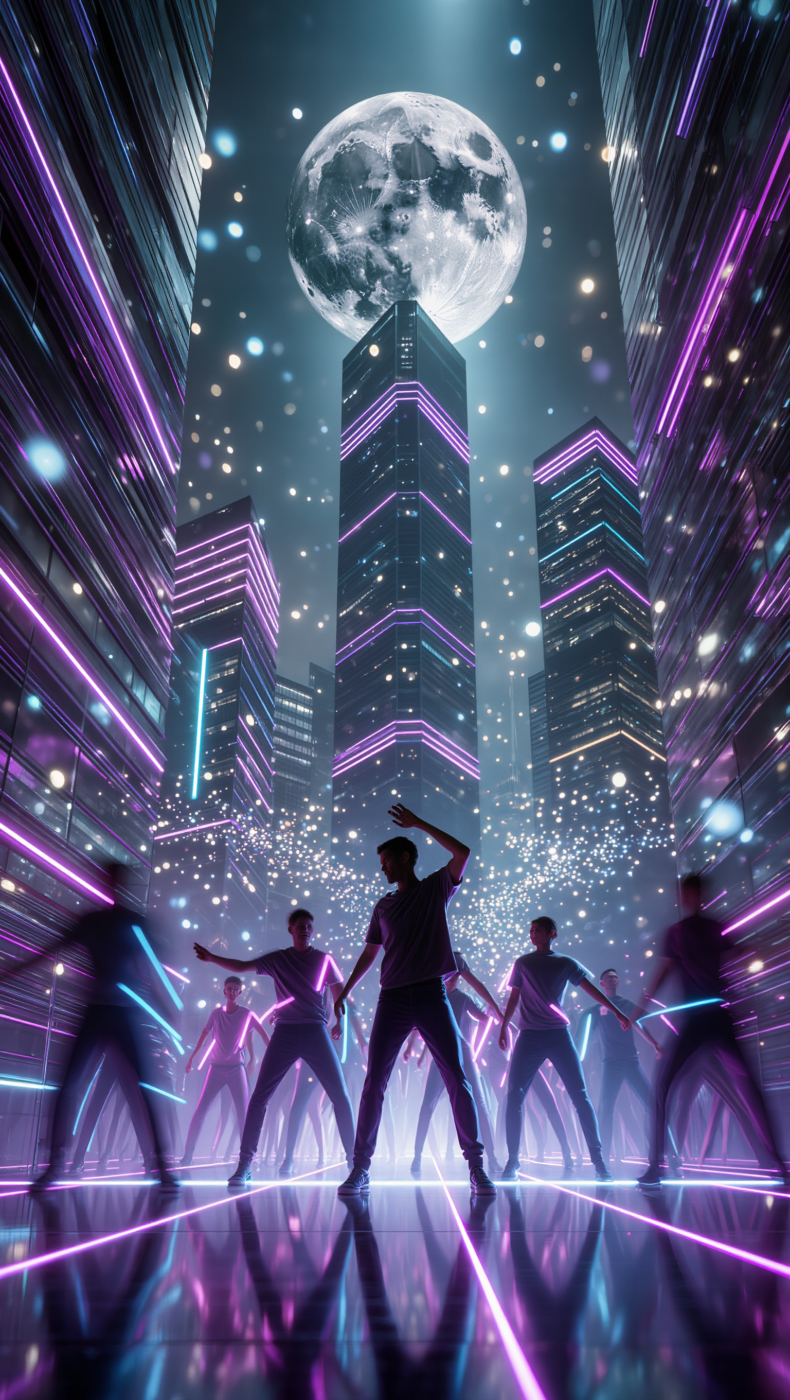 Kling AI work 296918570507564 - city album cover AI image