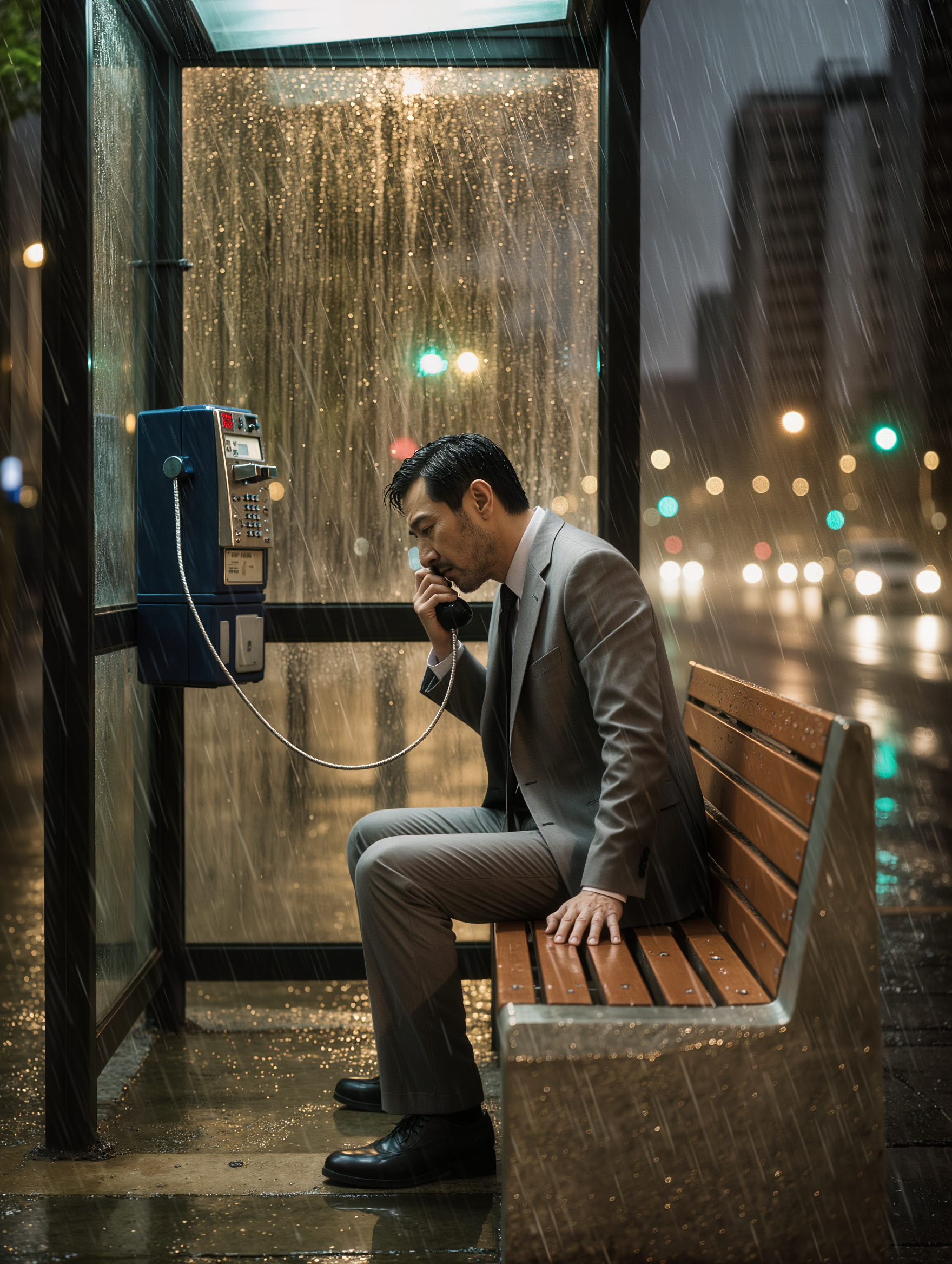 The last phone call  - phone transparent background AI image
