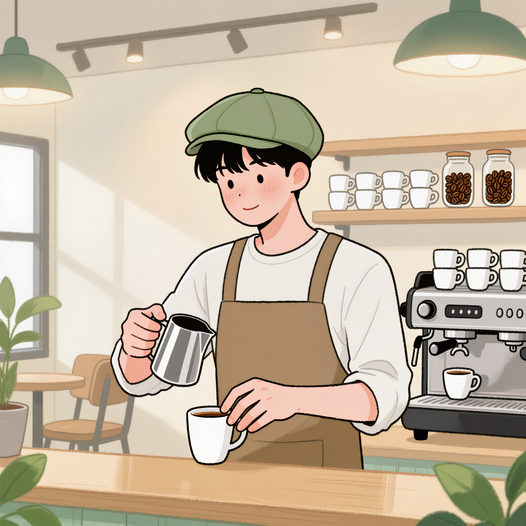 Kling AI work 289809760656366 - cafe style AI image