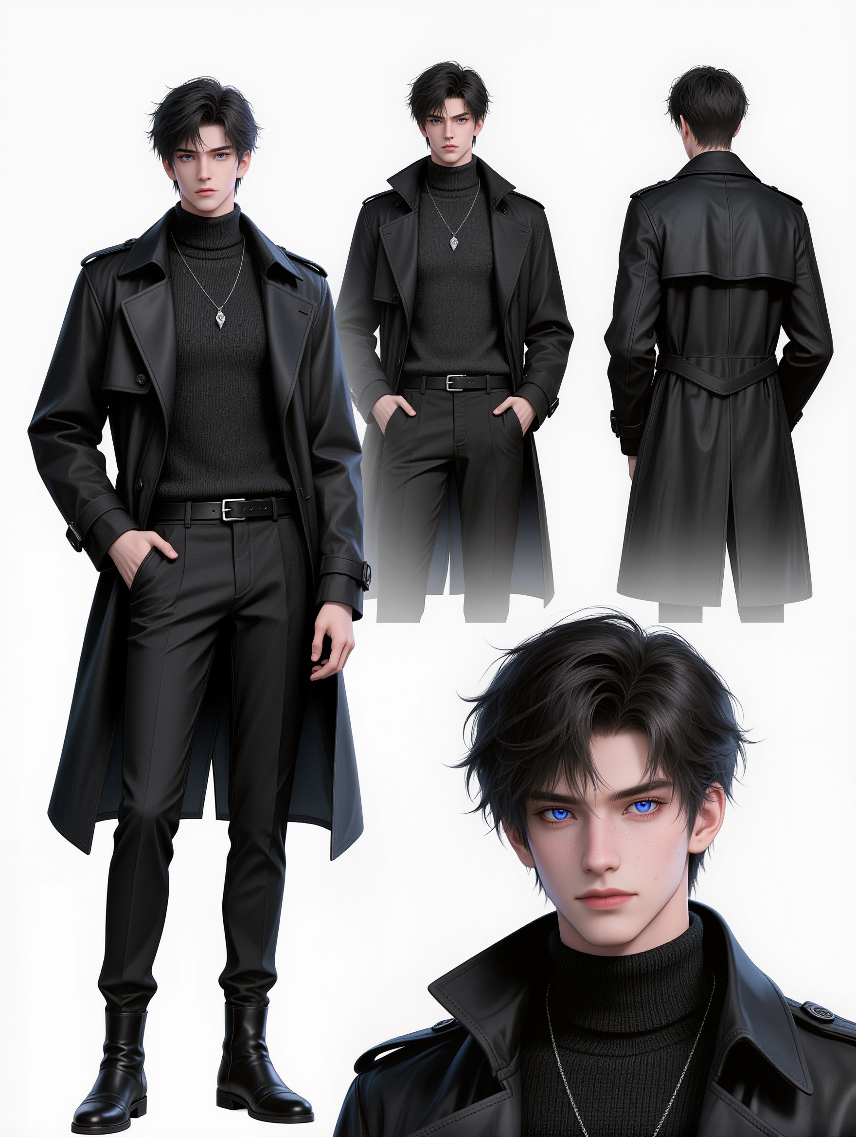 Kade - character reference sheet AI image