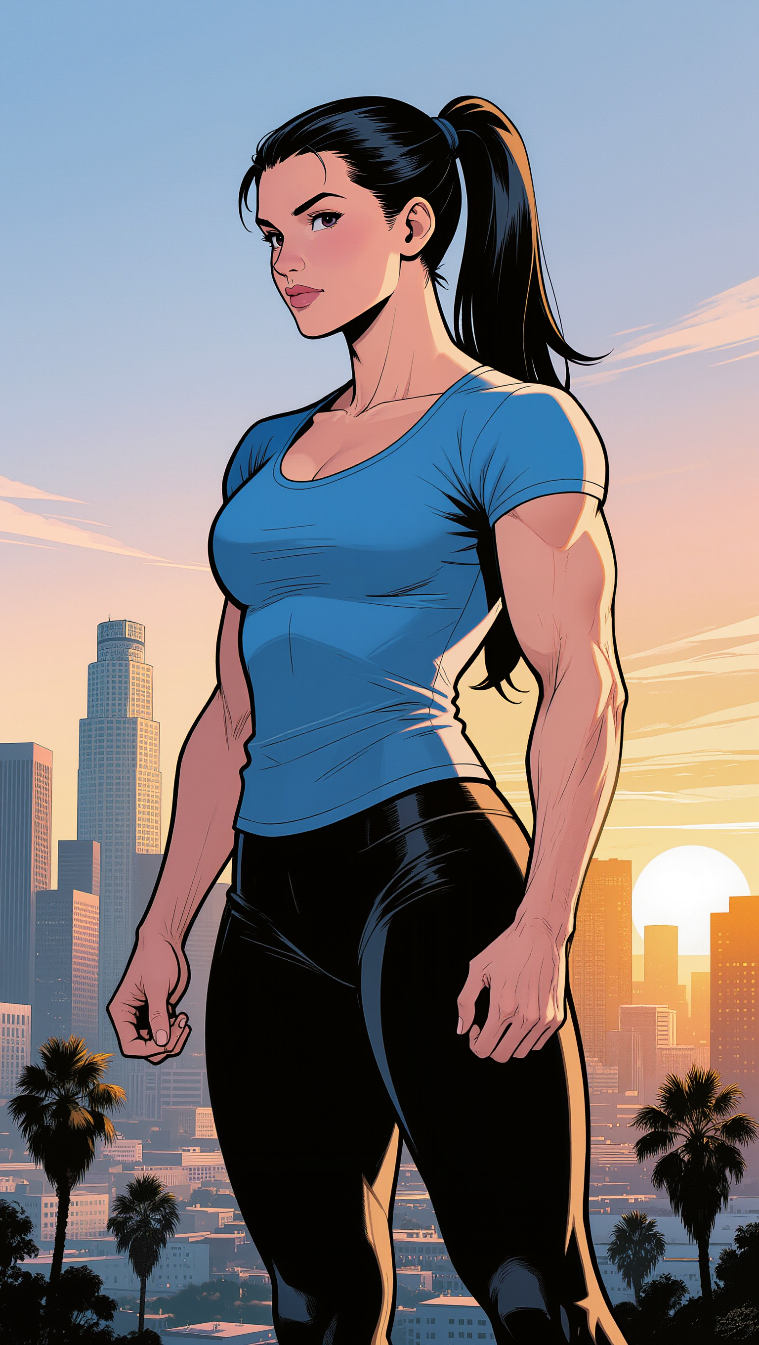 Anime muscle beauty - muscle wallpaper AI image