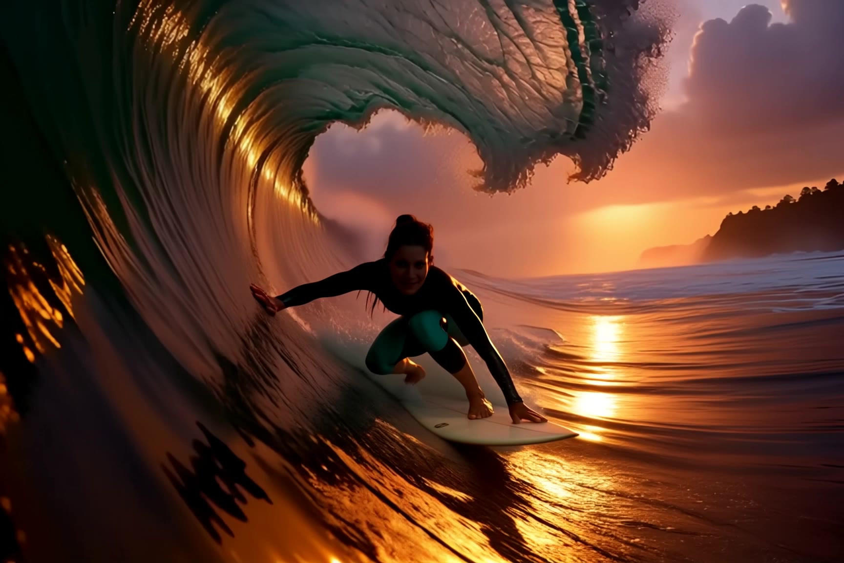 surfing - face swap kling ai AI video