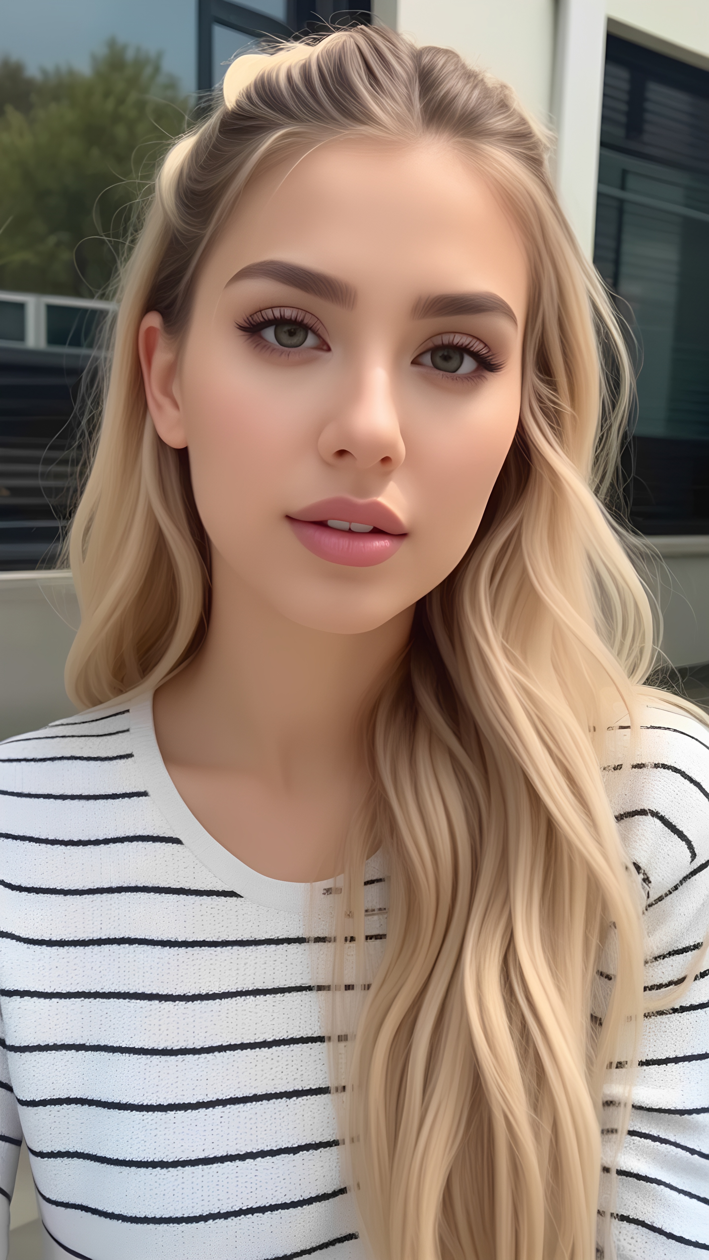 A young woman with blonde hair  - what would i look like blonde hair AI image