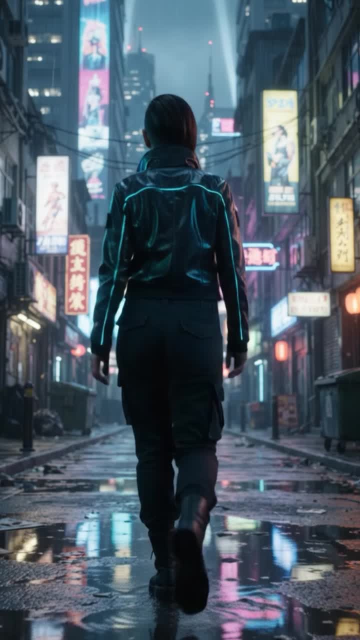 Cyberpunk - cyberpunk birds with broken wings AI video