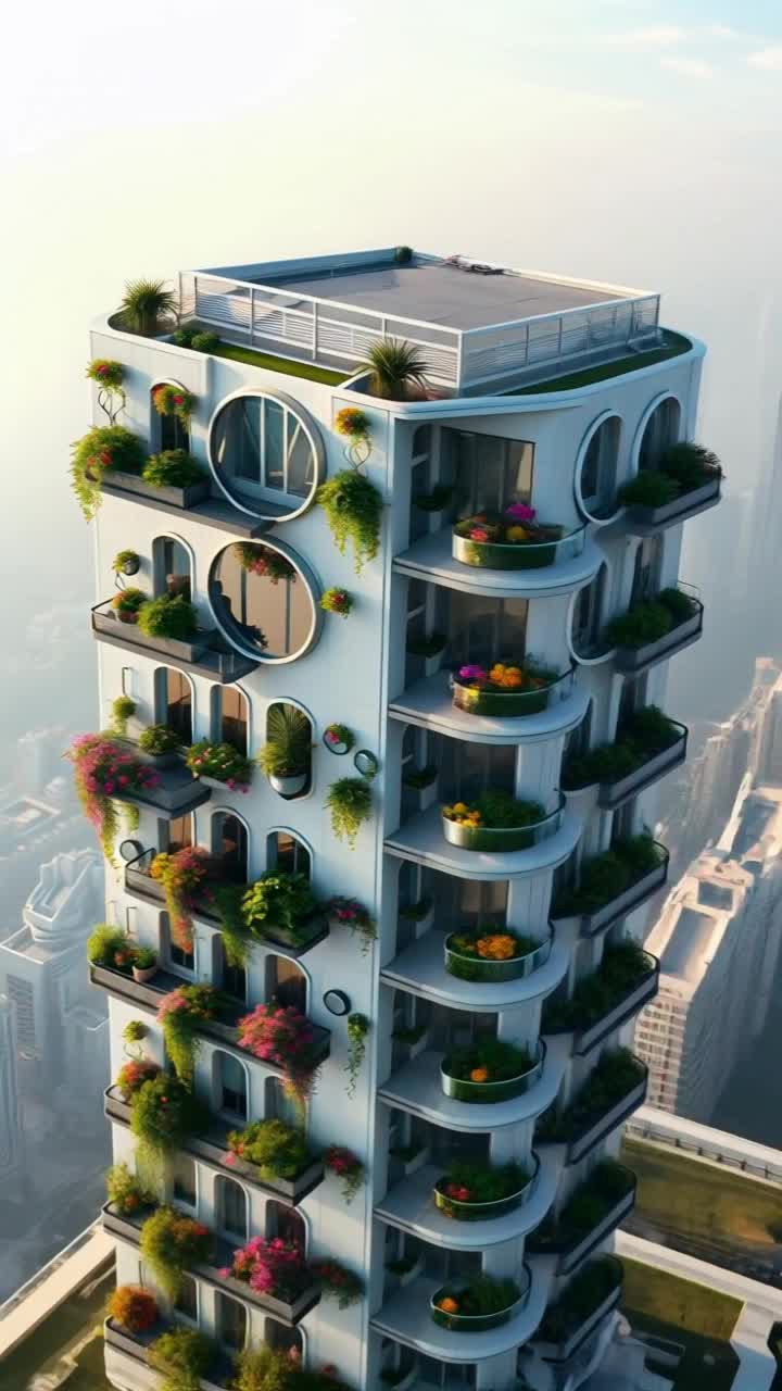 Futuristic building architecture - futuristic style AI video