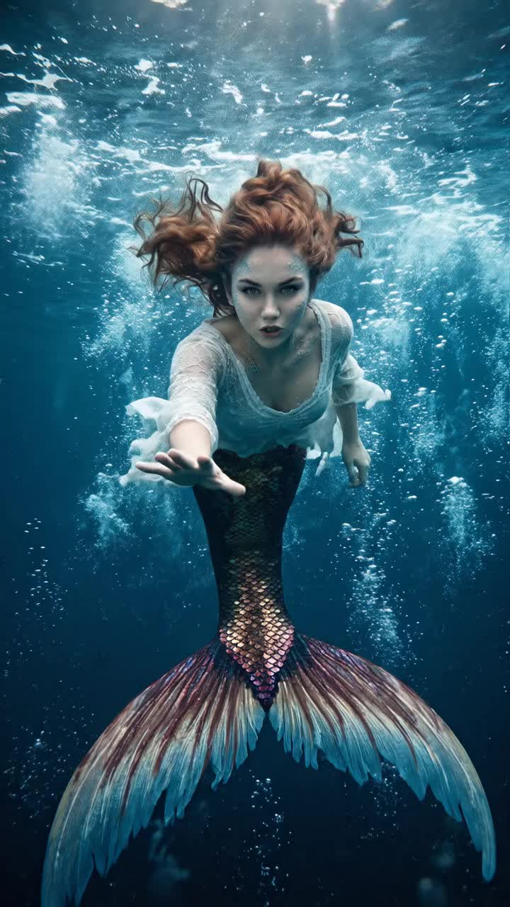 mermaid  - real mermaid images AI video