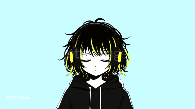 file with headphones  - ai headphones AI video