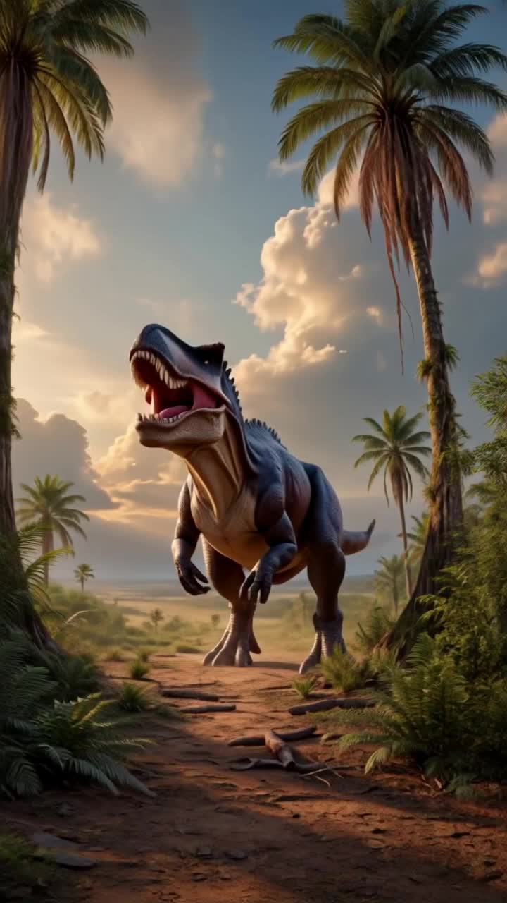 Let see this dinosaur! Lovely! - dinosaur animation AI video