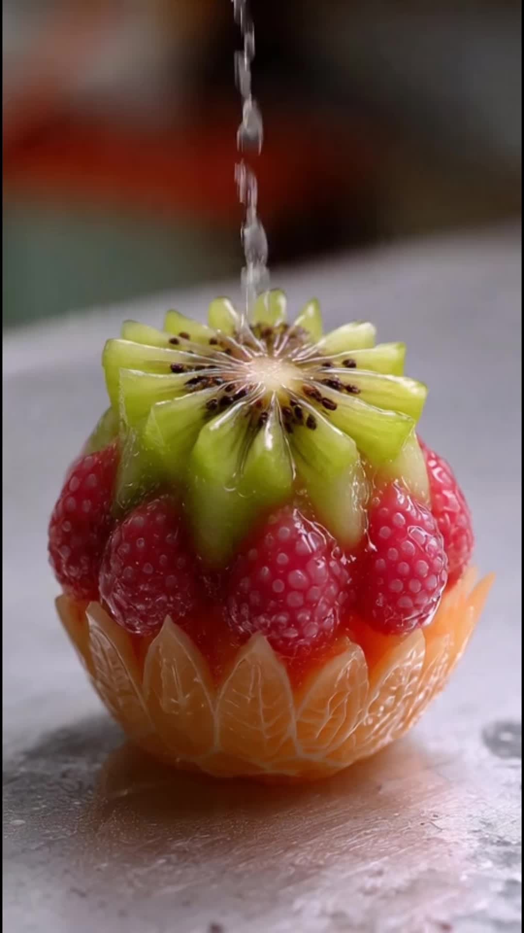 ASMR Fruit Cutting - fruit cutting poster design AI video