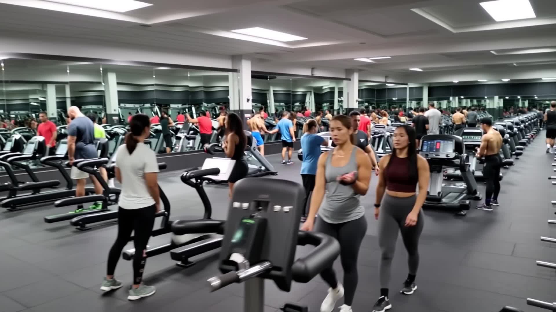 Kling AI work 288816942504759 - gym scene AI video