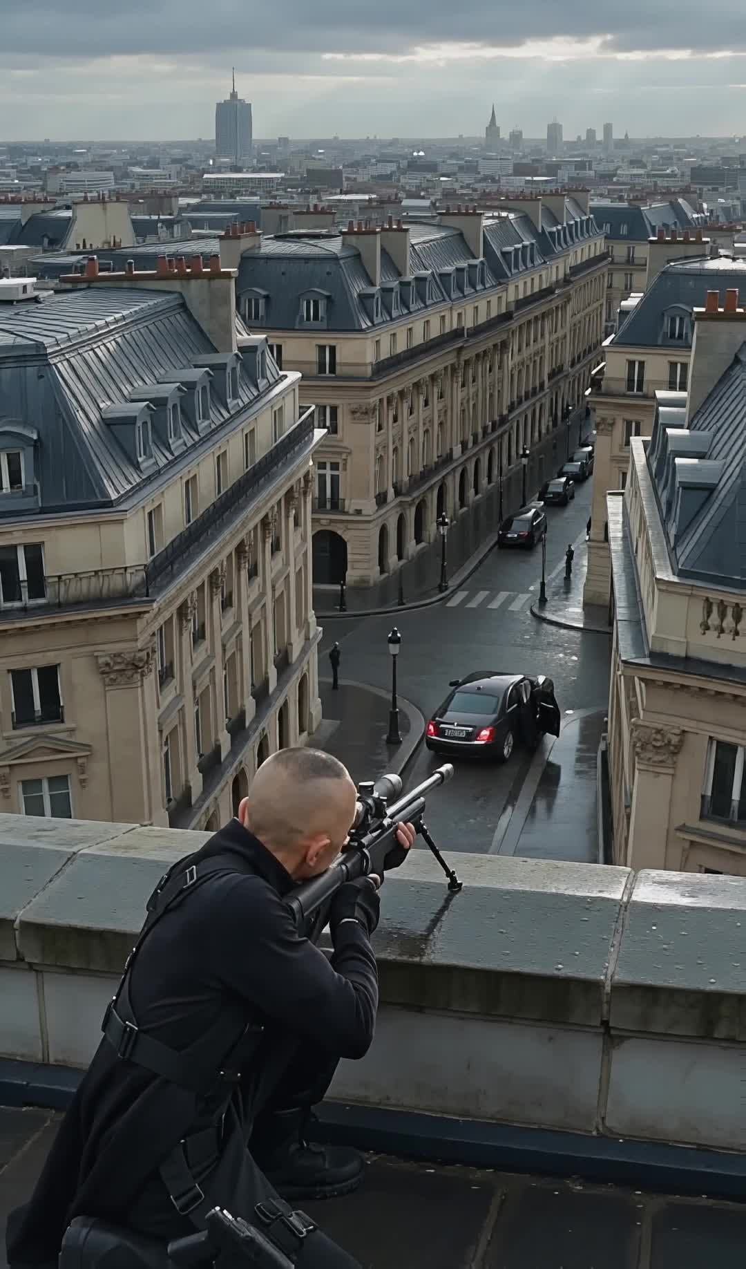 Sniper diverts shot - ml in a shot AI video