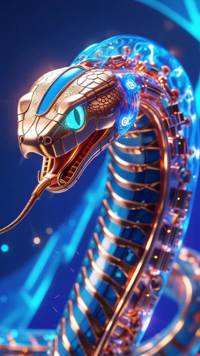 snake cyborg - snake try on AI video