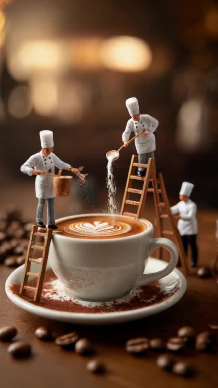 Latte art coffee - coffee realistic AI video