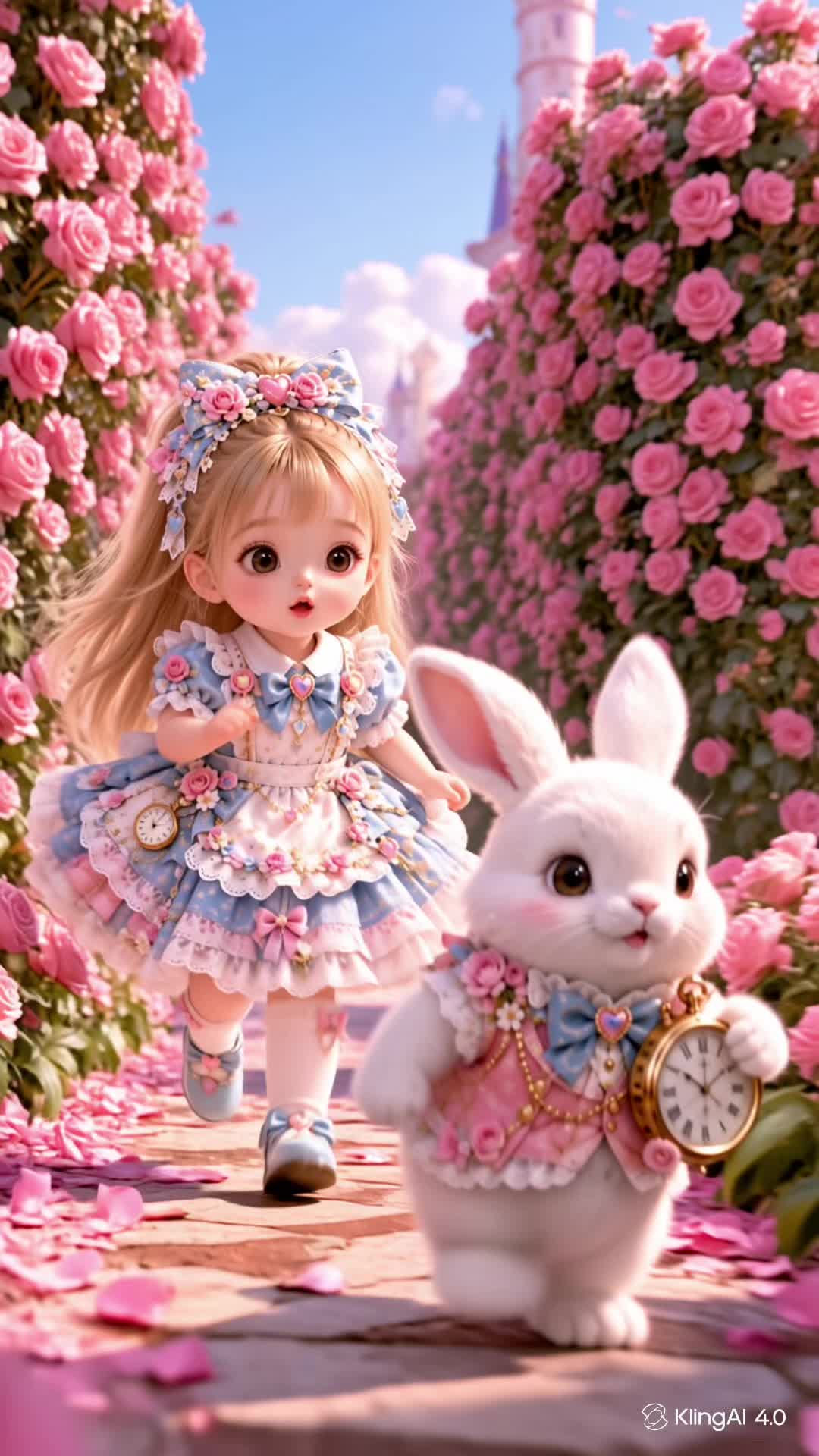 Little Yuri in Wonderland 🐰🌸✨ - yuri videos AI video