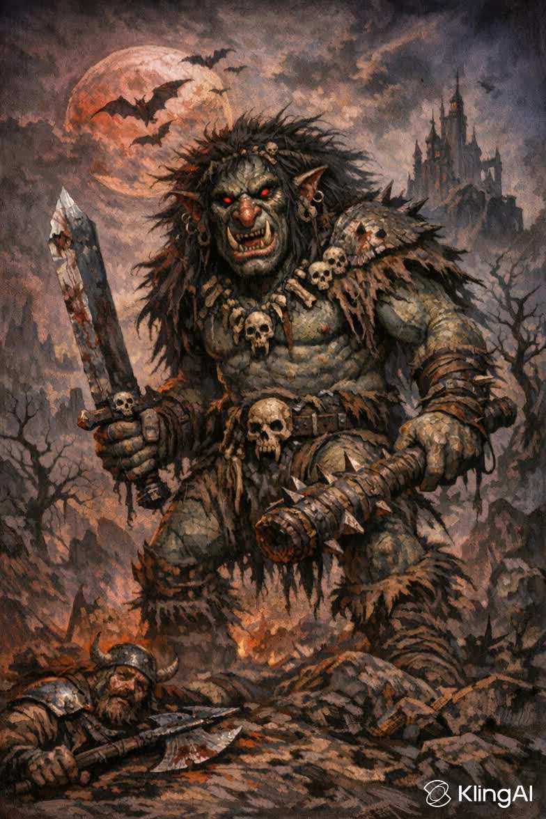 Dark Fantasy Troll - dark fantasy style AI video