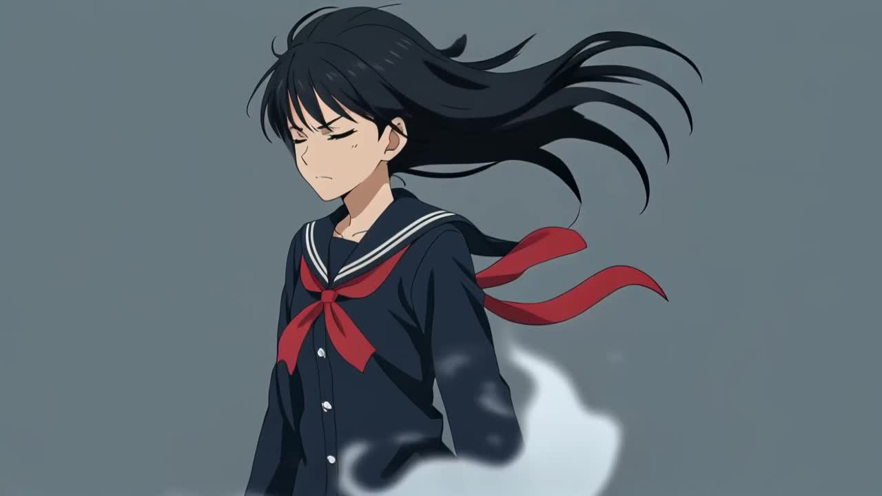 Girl hair blowing in the wind - undercut hairstyle for girl long hair AI video